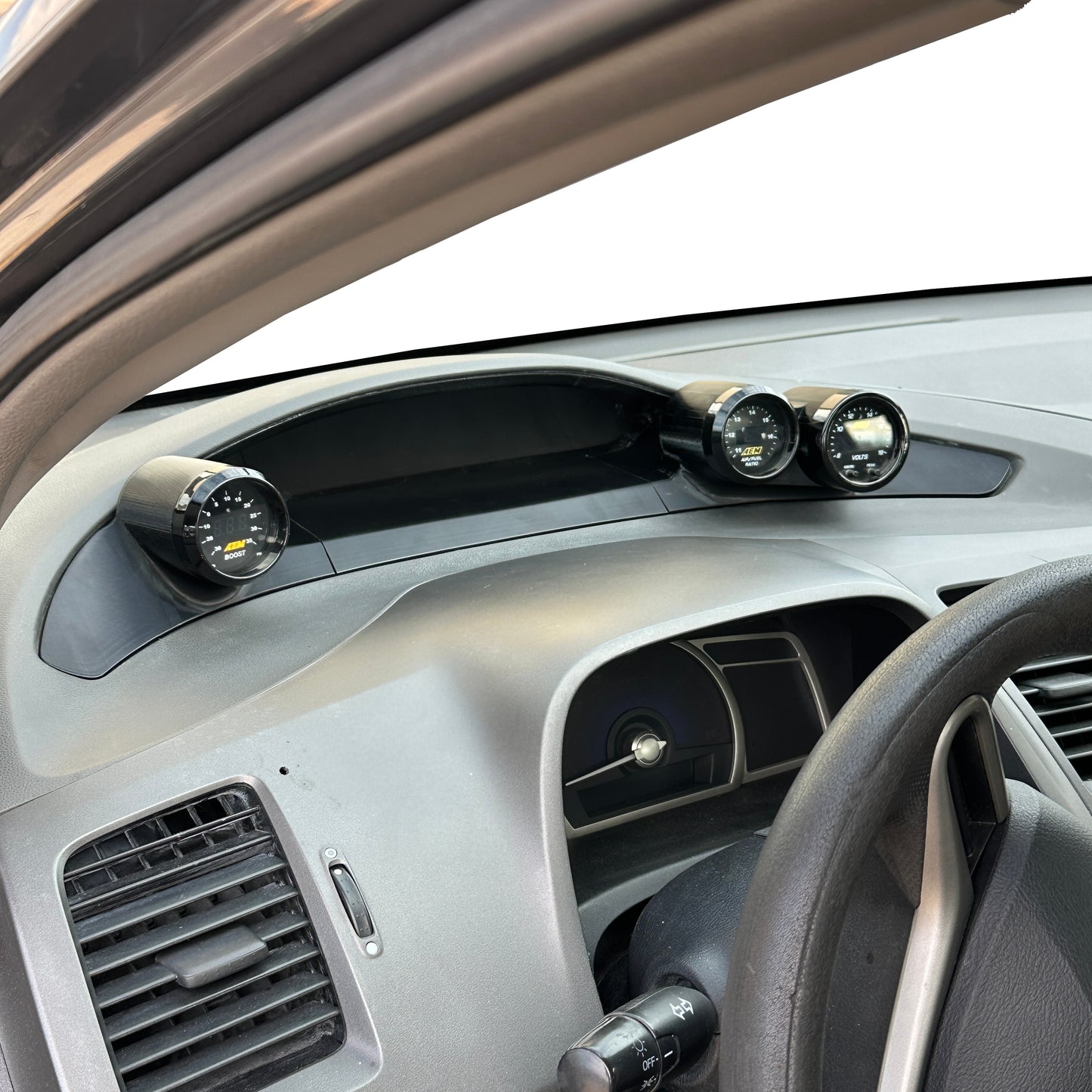 Triple gauge pod mount for 2006-2011 Civic 8th gen bezel snap in 52mm