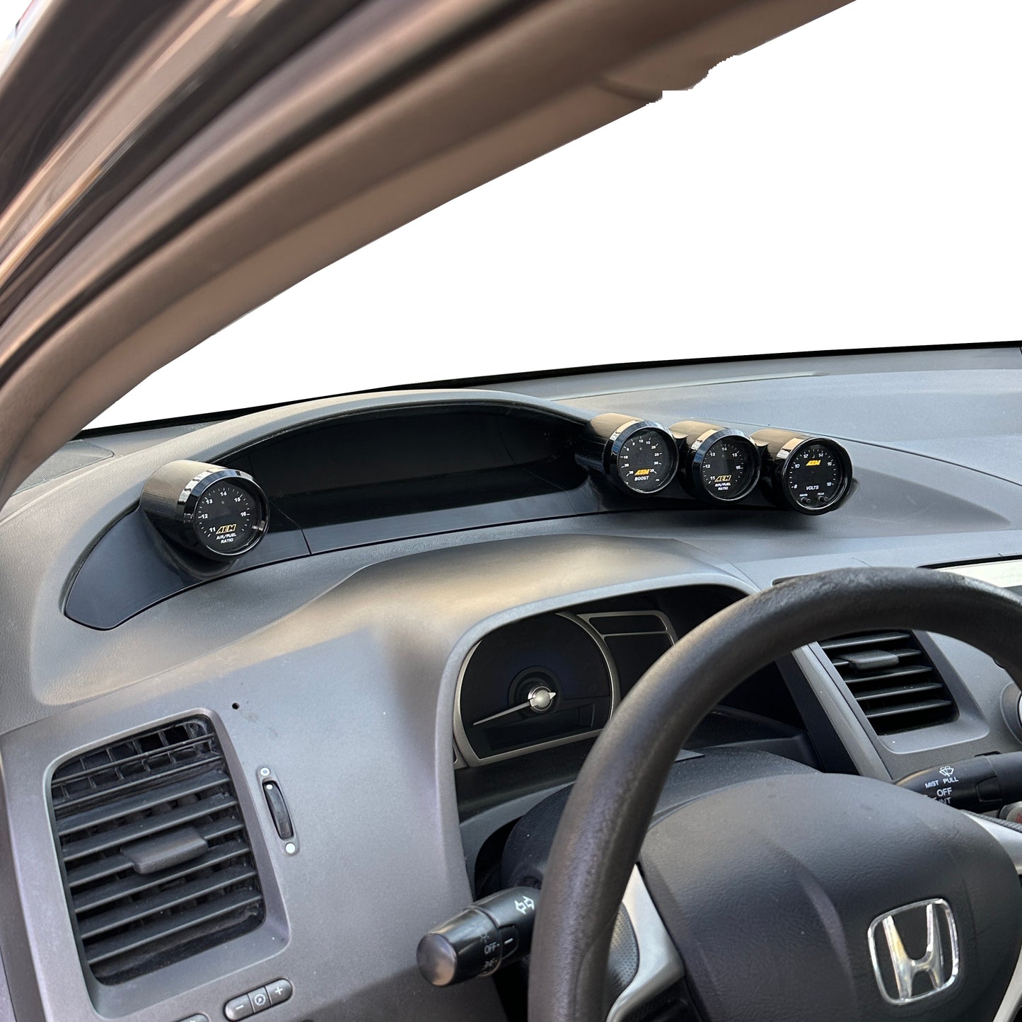 Quad gauge pod mount for 2006-2011 Civic 8th gen bezel snap in 52mm