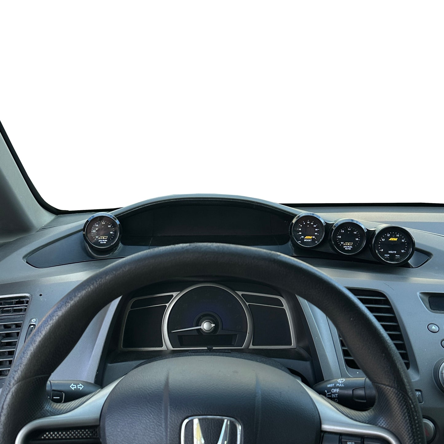 Quad gauge pod mount for 2006-2011 Civic 8th gen bezel snap in 52mm