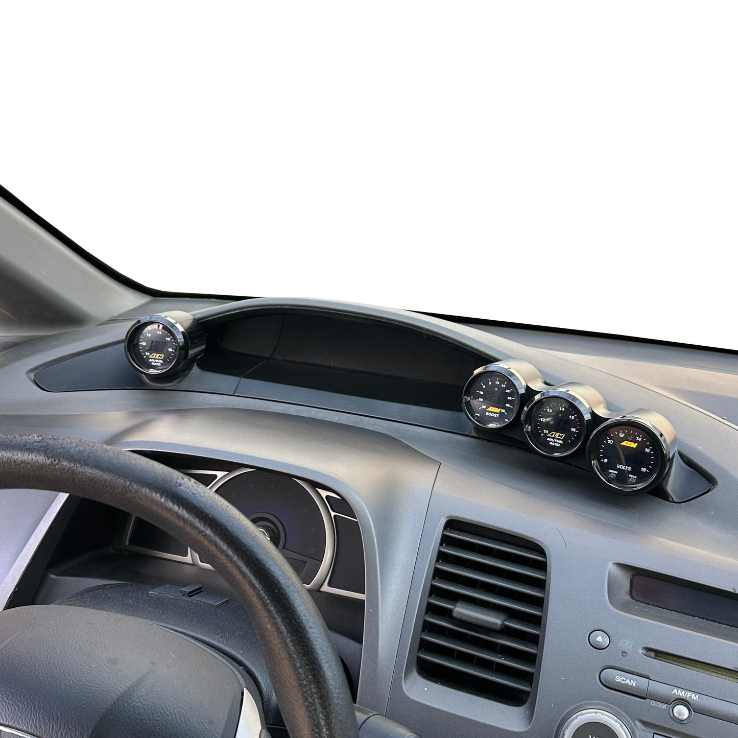 Quad gauge pod mount for 2006-2011 Civic 8th gen bezel snap in 52mm