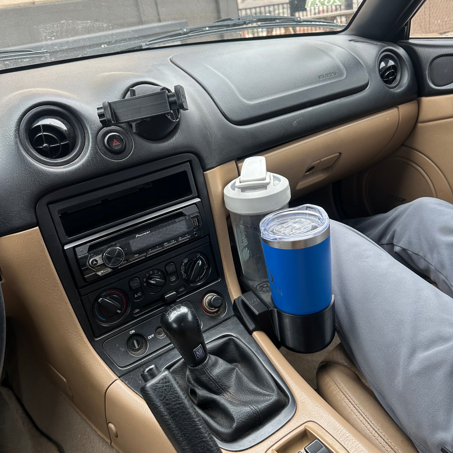 Cup holder upgrade for 1998-2004 Miata NB Factory bolt on passenger side