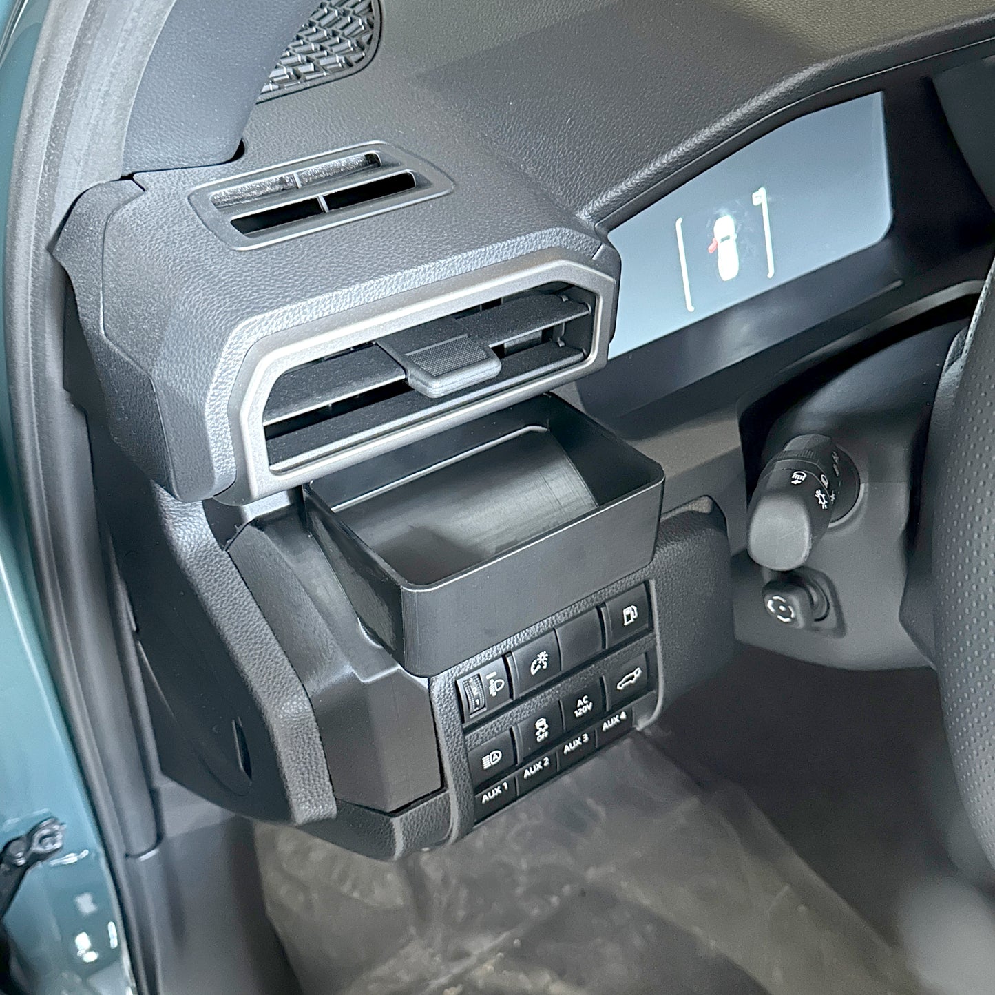 Custom driver storage cubby for Toyota 4Runner 2025-2030 replaces blank panel