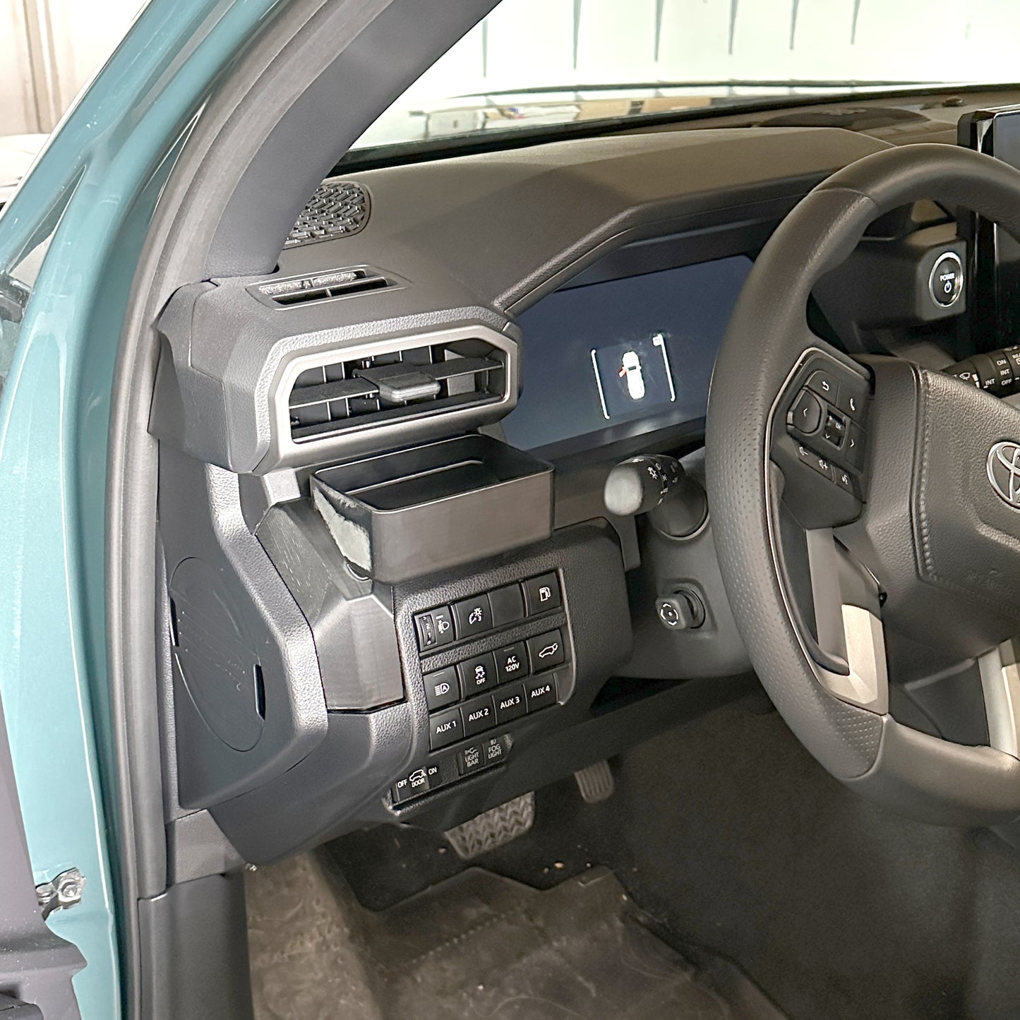 Custom driver storage cubby for Toyota 4Runner 2025-2030 replaces blank panel