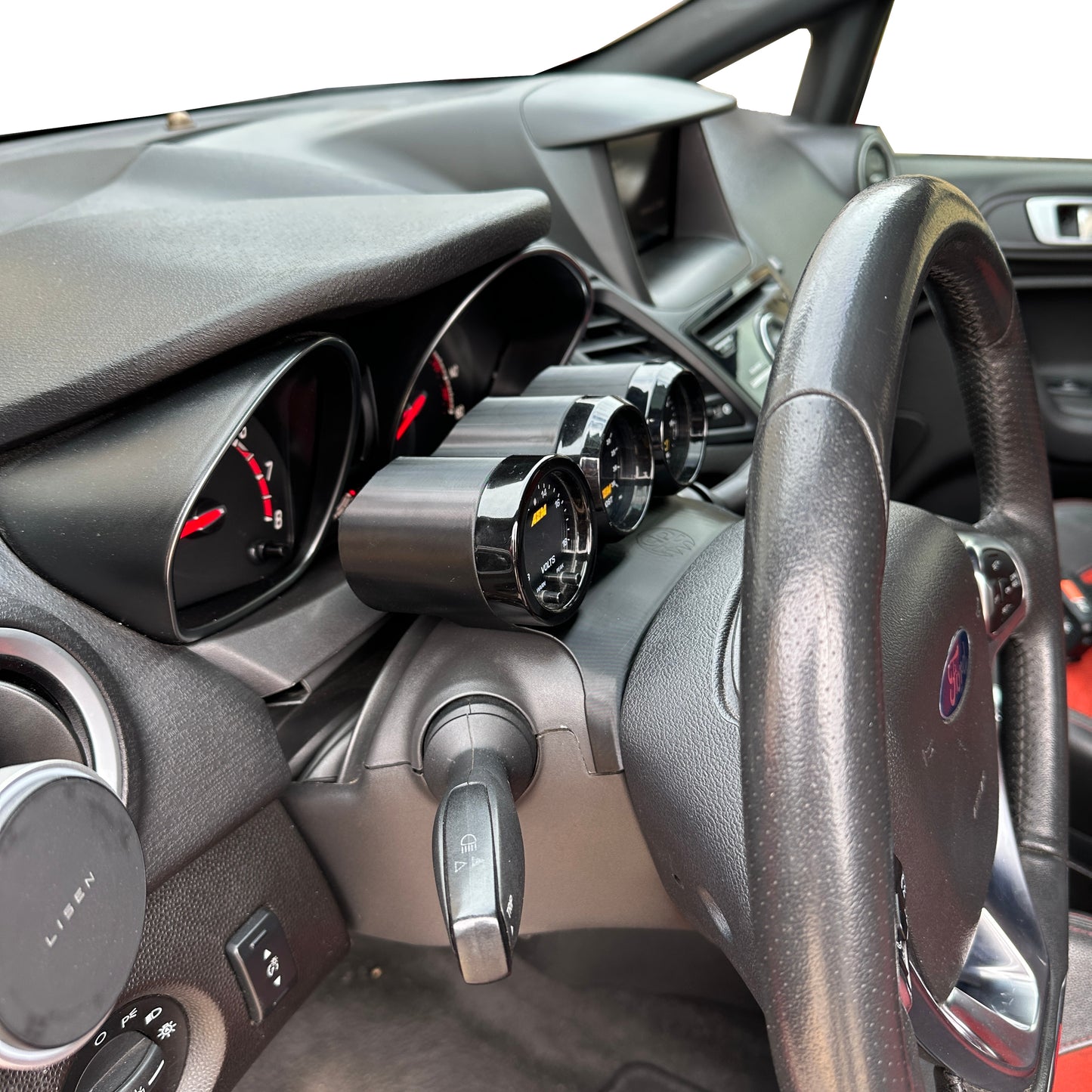 Triple gauge pod mount for 2011-2019 Fiesta ST steering column