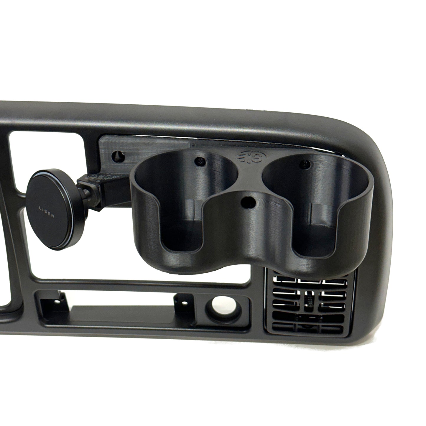 Cup holder upgrade and phone mount for 1994-1997 Dodge Ram
