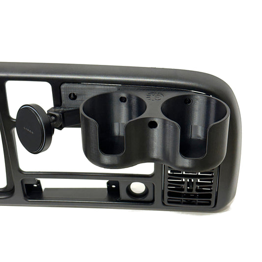 Cup holder upgrade and phone mount for 1994-1997 Dodge Ram