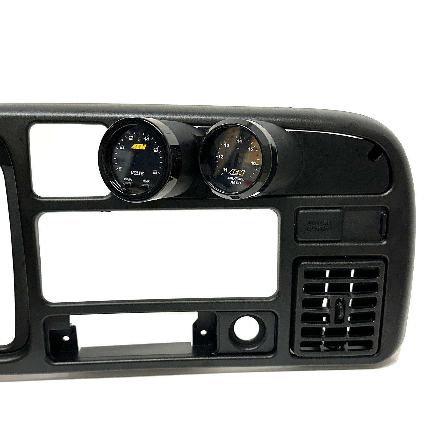Angled dual gauge pod mount for 1994-1997 Dodge Ram cup holder