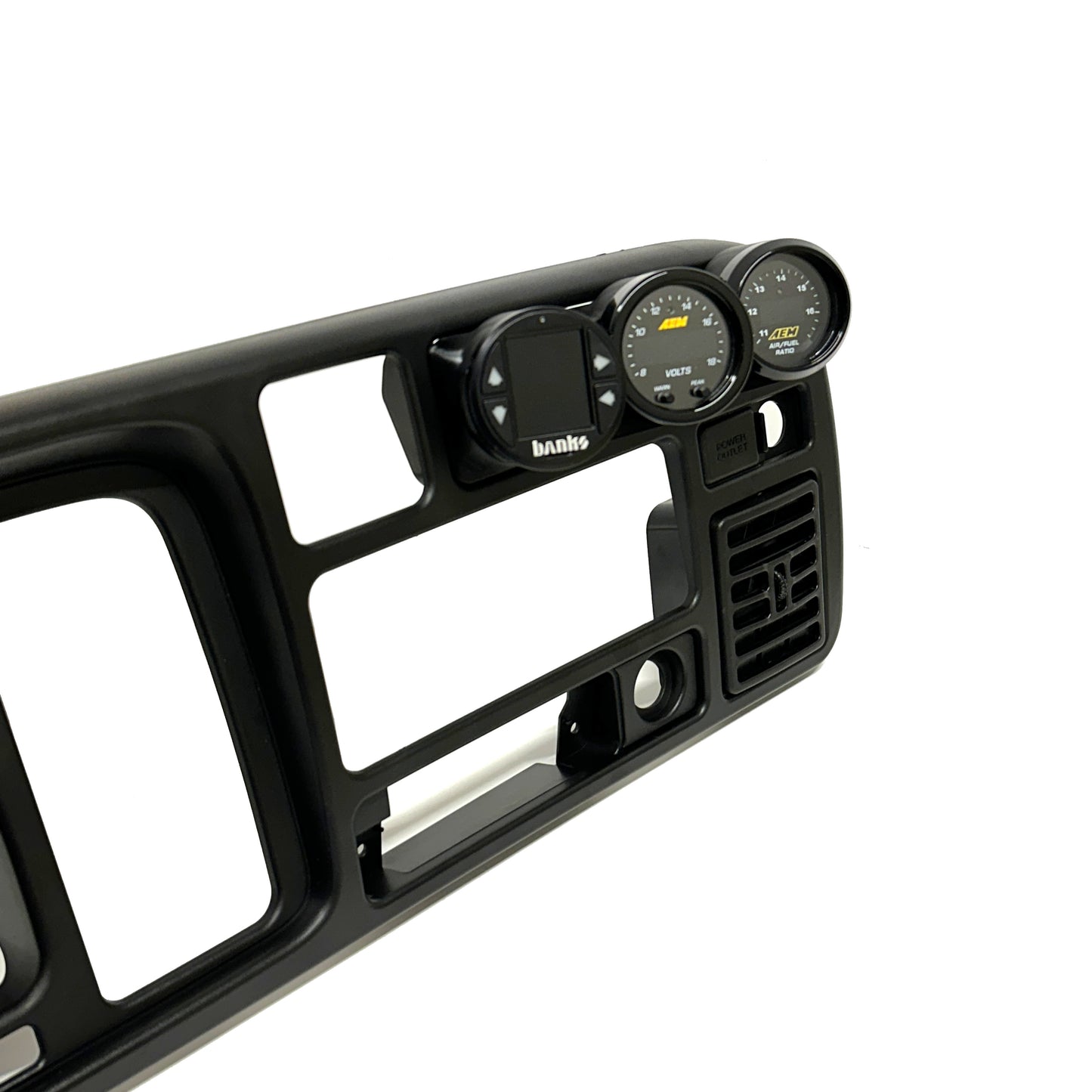 Angled triple gauge pod mount for 1994-1997 Dodge Ram cup holder