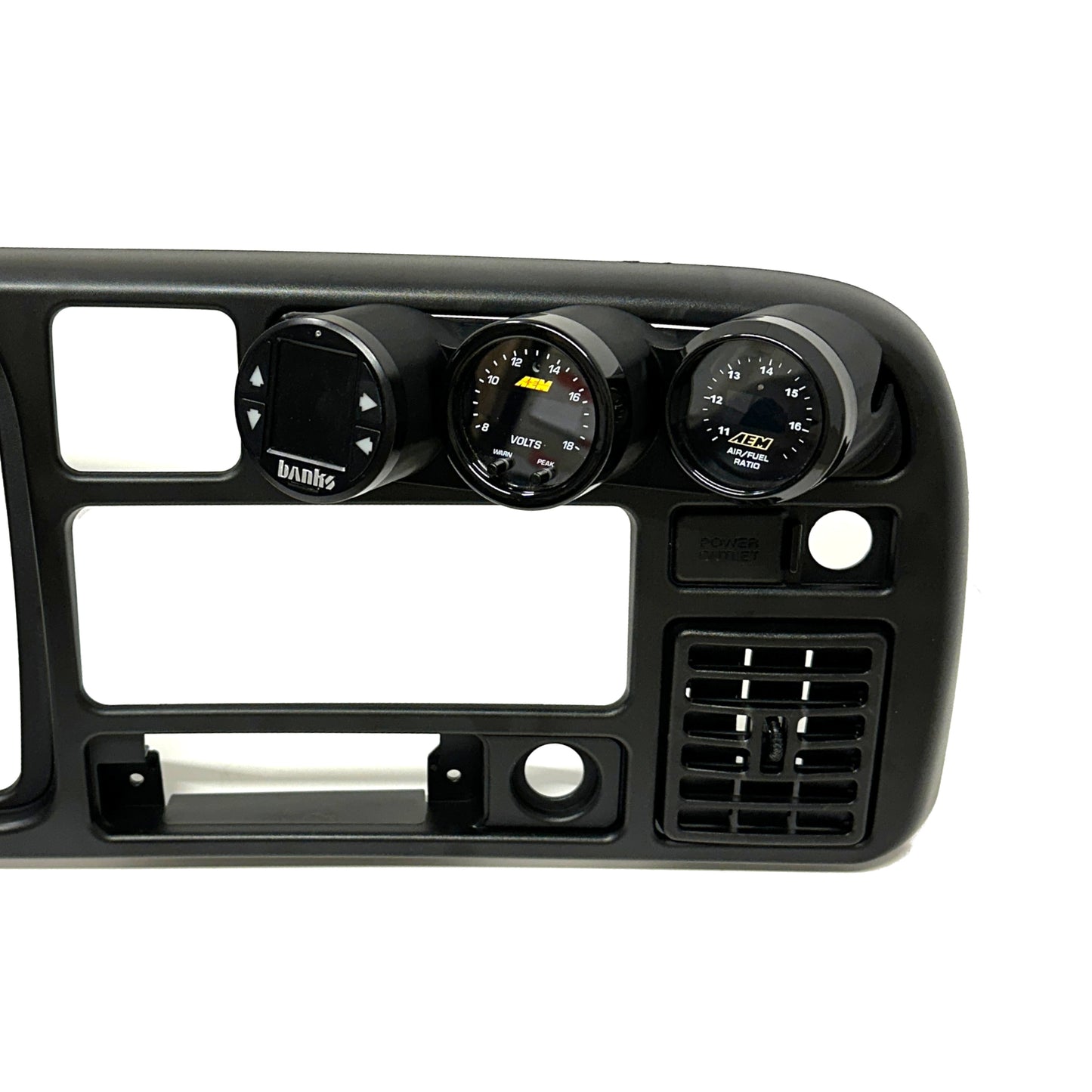 Angled triple gauge pod mount for 1994-1997 Dodge Ram cup holder