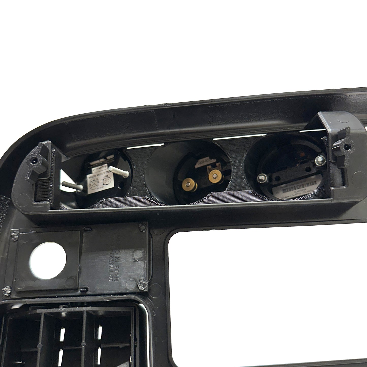 Angled triple gauge pod mount for 1994-1997 Dodge Ram cup holder