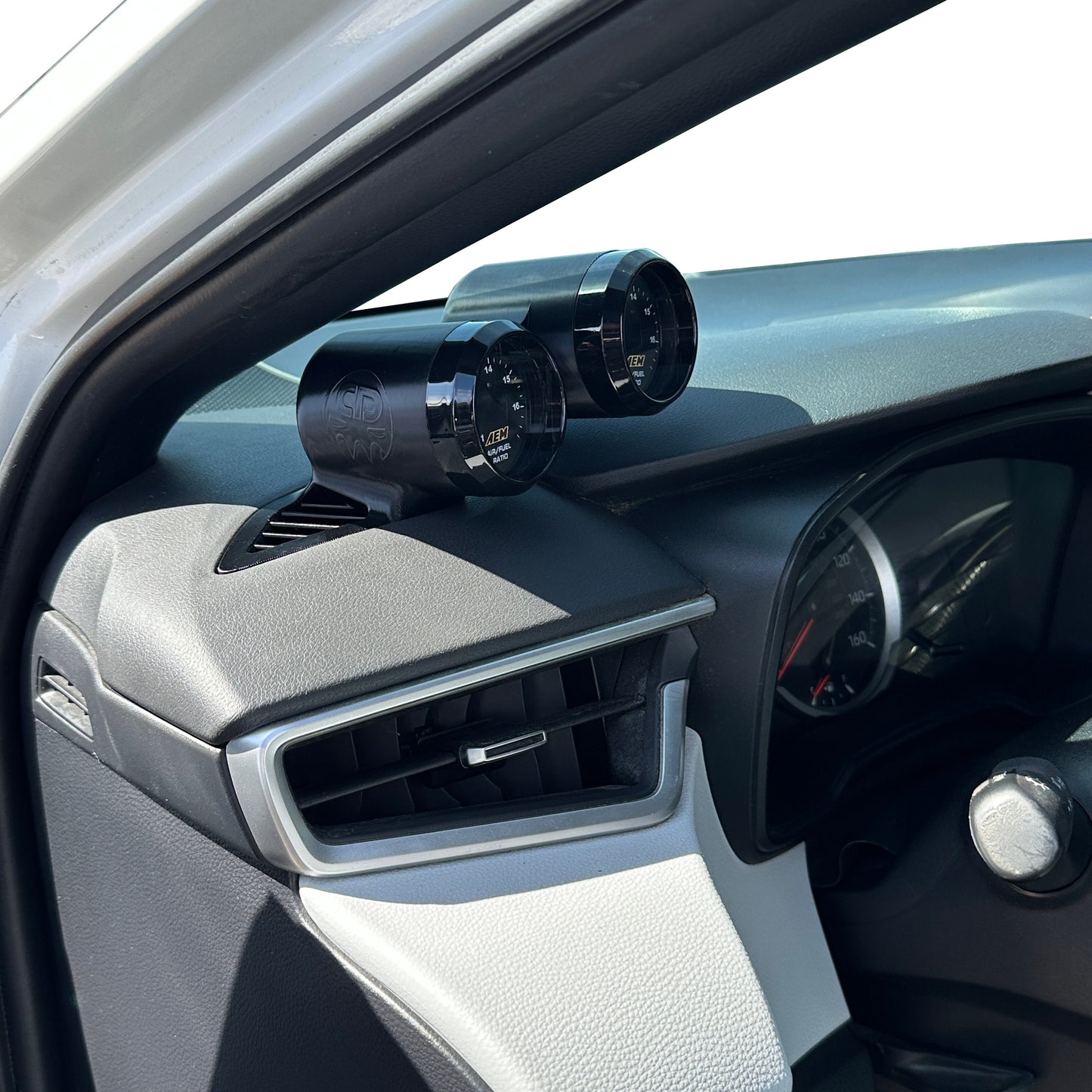 Dual gauge pod mount for 2019-2026 Toyota Corolla GR functional defrost vent