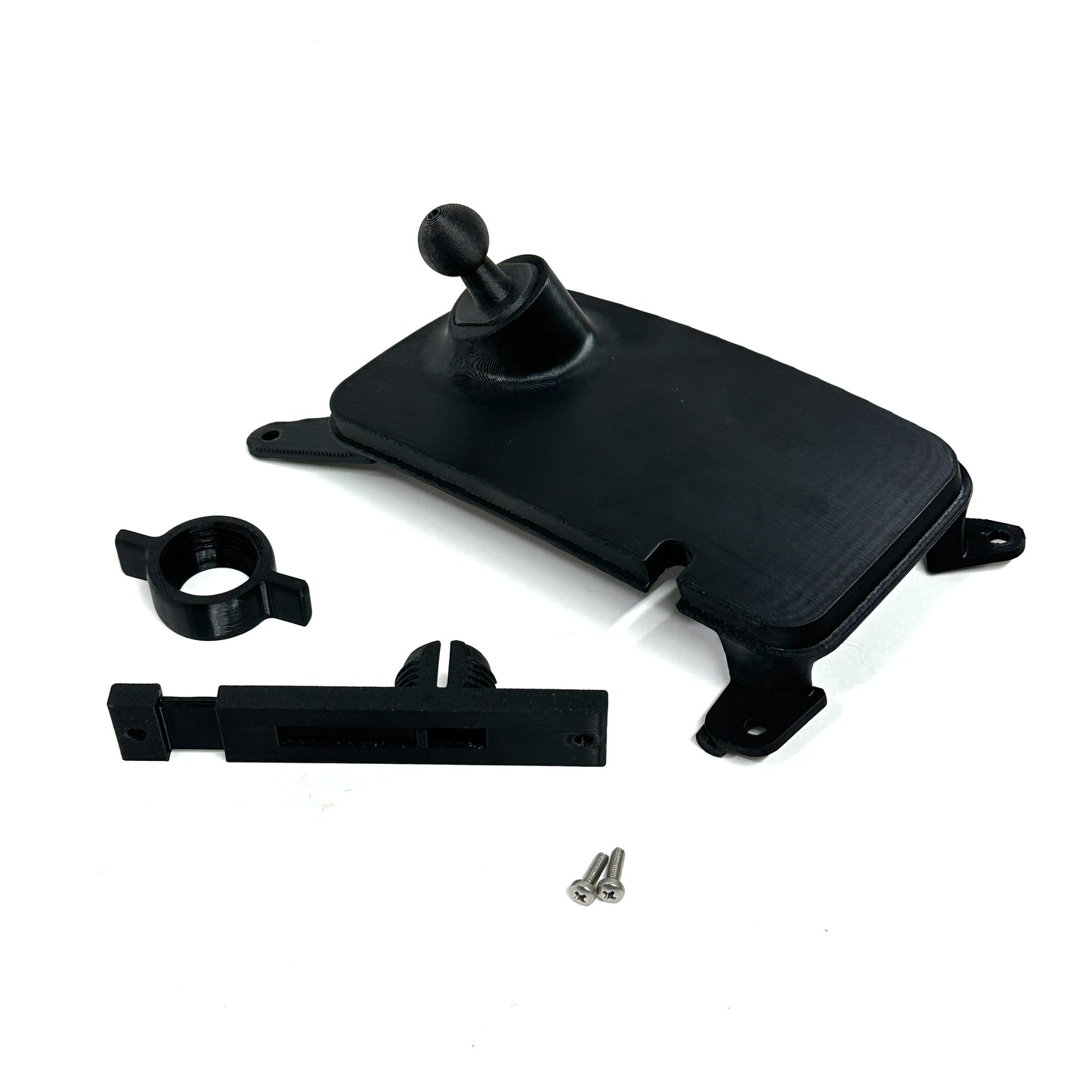 Custom accessory mount for 2013-2018 Ram lower left hand bezel cover cubby trim Auxbeam
