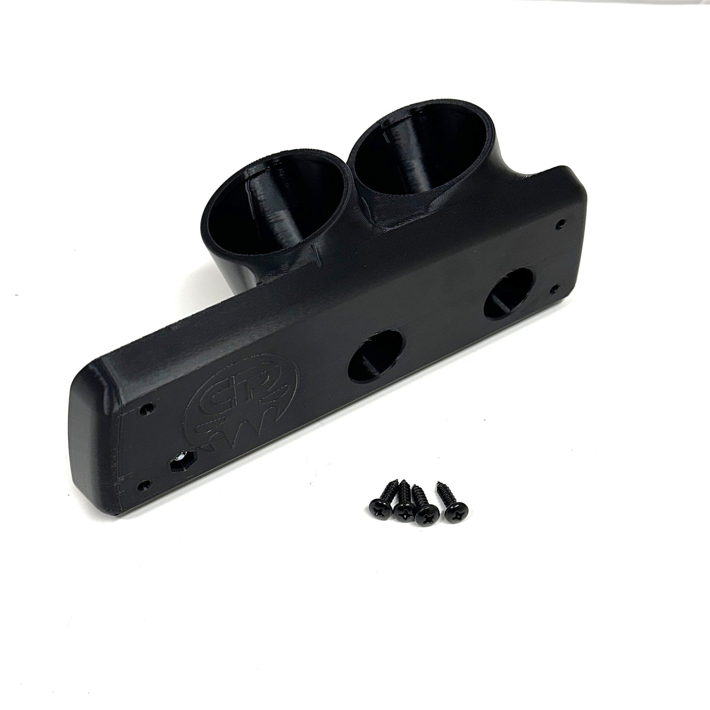 Dual gauge pod mount for 1997-2002 Jeep Wrangler TJ center storage tray with ball