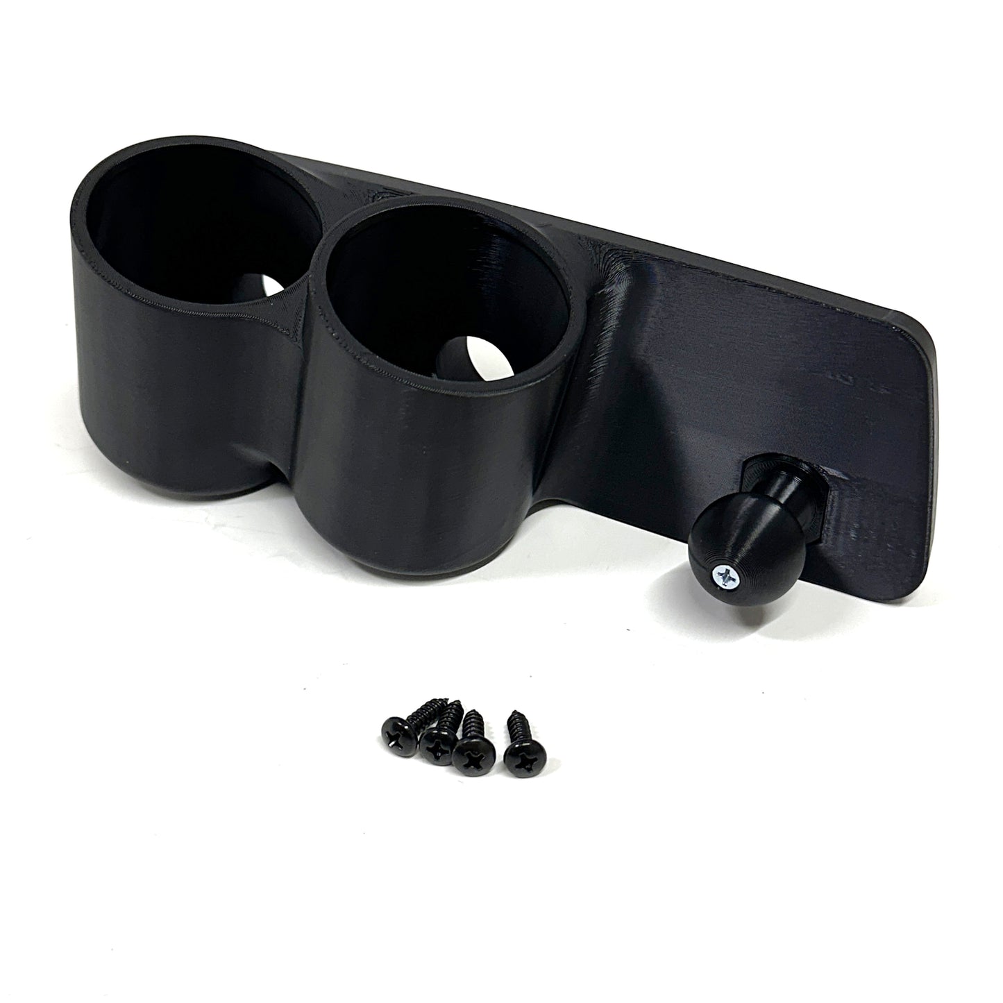 Dual gauge pod mount for 1997-2002 Jeep Wrangler TJ center storage tray with ball
