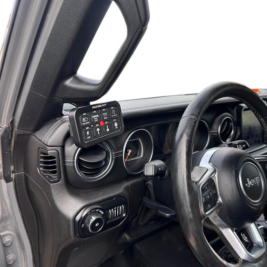 Custom Auxiliary panel mount for 2018-2024 Jeep Wrangler Pillar cap