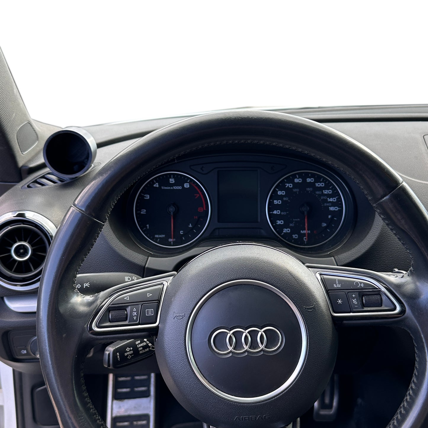 Single gauge pod for Audi A3, S3 2013-2020 functional defrost vent 52mm