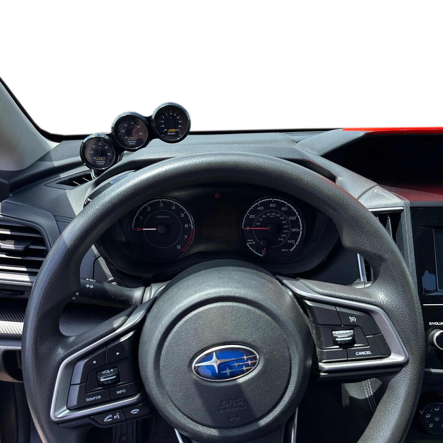 Triple gauge pod mount for 2017-2023 Crosstrek and Impreza functional defrost