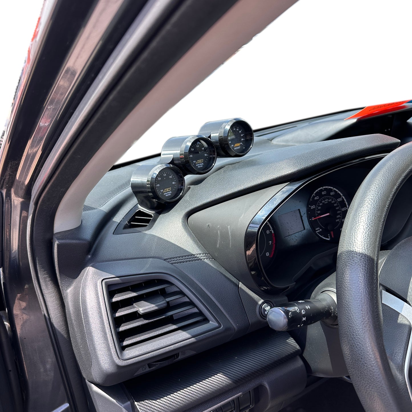 Triple gauge pod mount for 2017-2023 Crosstrek and Impreza functional defrost