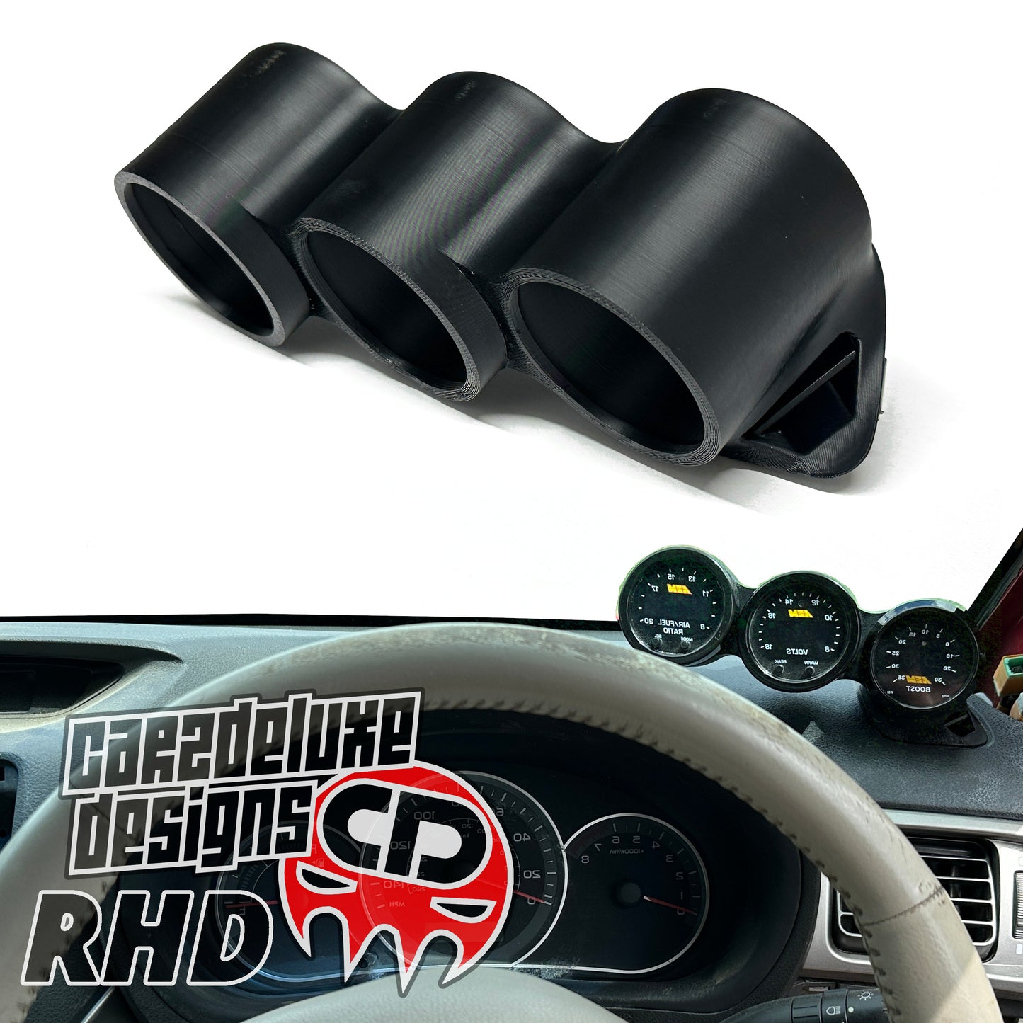 TRIPLE GAUGE POD MOUNT FITS 2008-2014 IMPREZA FITS WRX FITS FORESTER