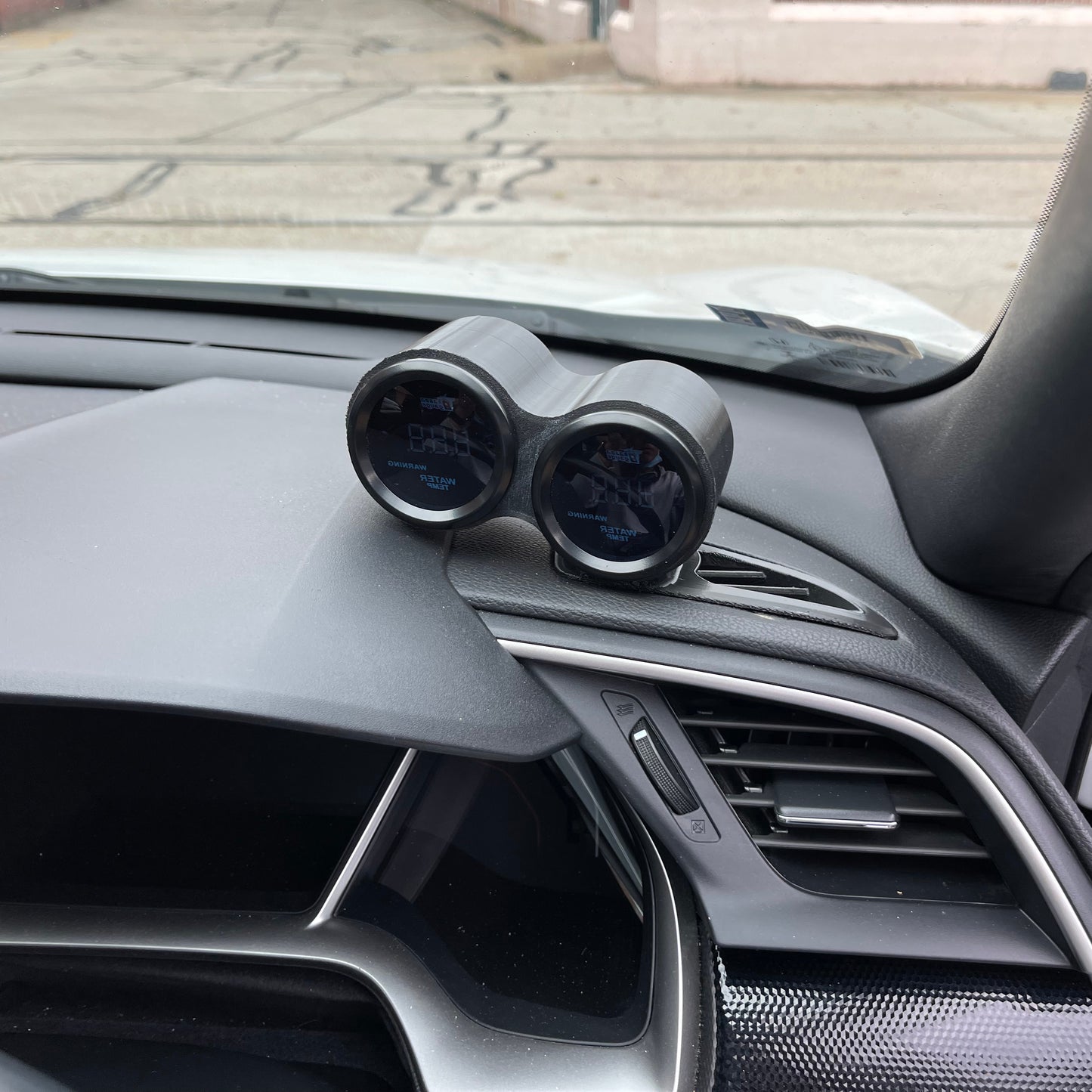 Dual gauge pod mount for 2016-2020 Civic 10th gen functional defrost vent