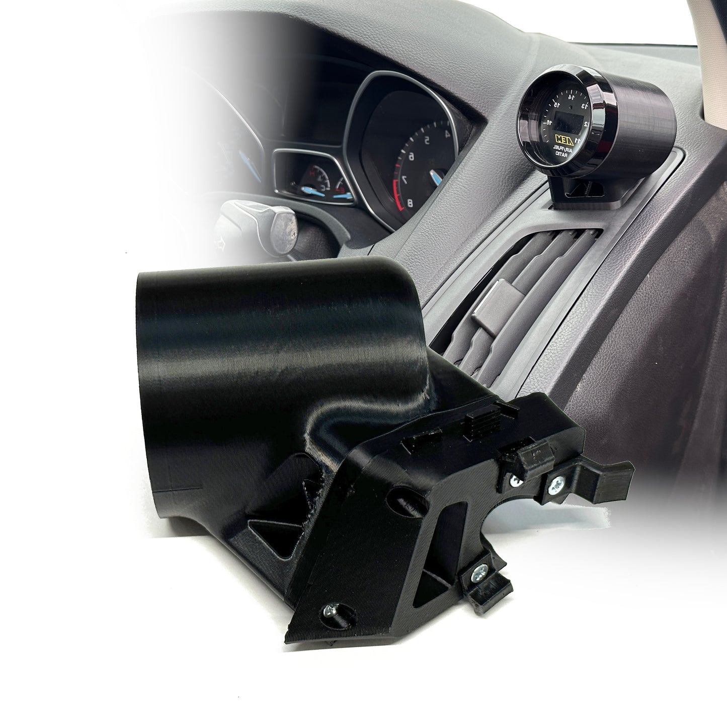 Single gauge pod mount for 2012-2018 Focus ST RS functional defrost vent