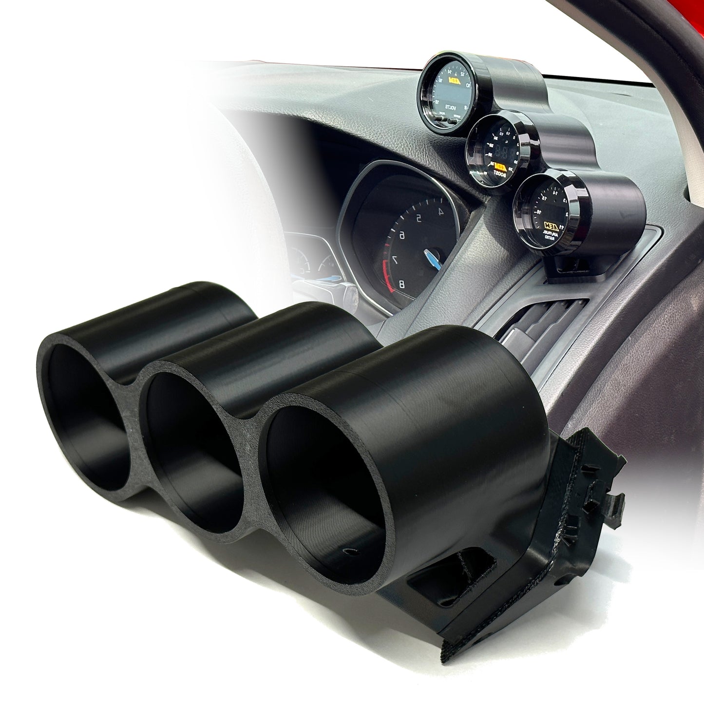 Triple gauge pod mount for 2012-2018 Focus ST RS functional defrost vent