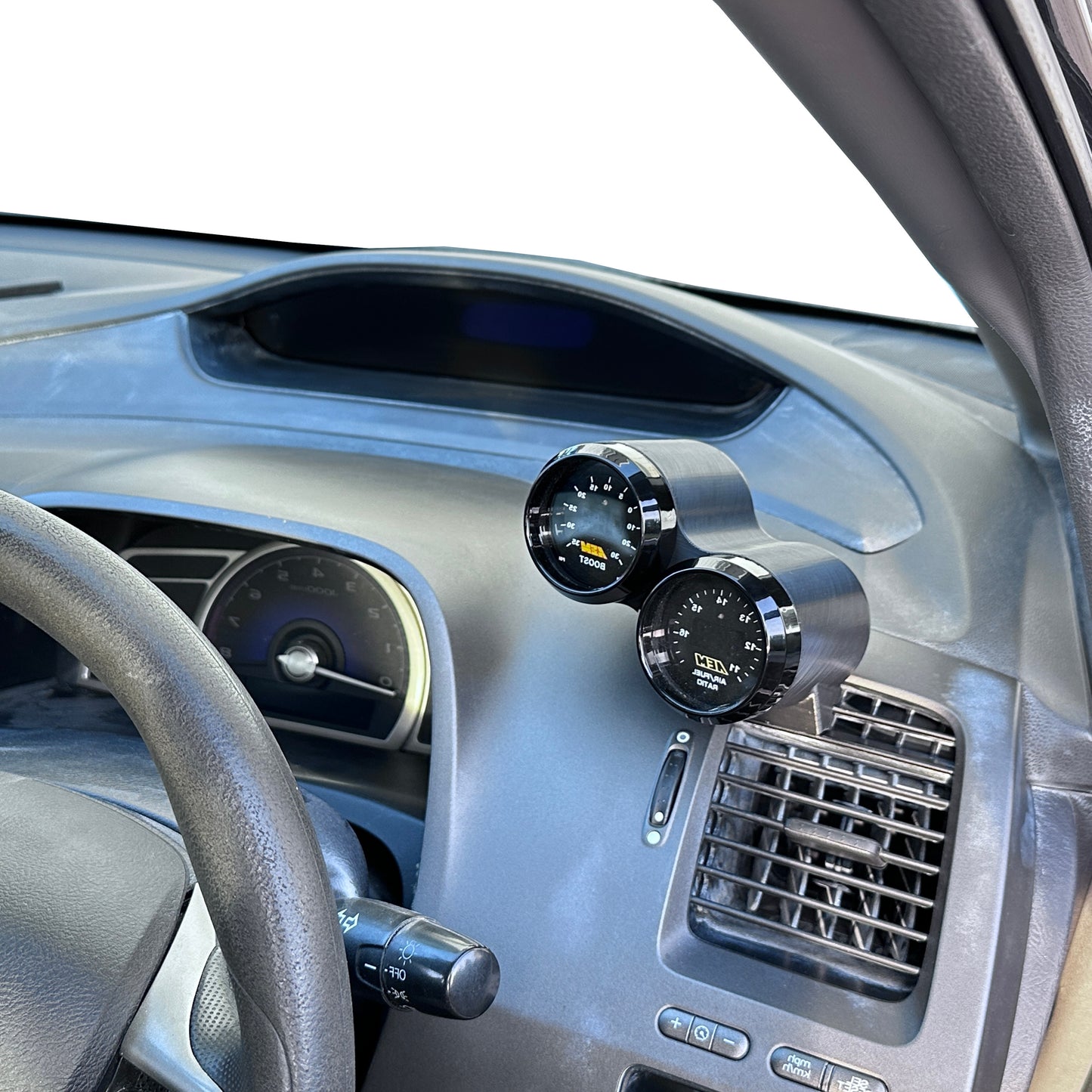 Dual gauge pod mount for 2006-2011 Civic 8th gen functional defrost vent