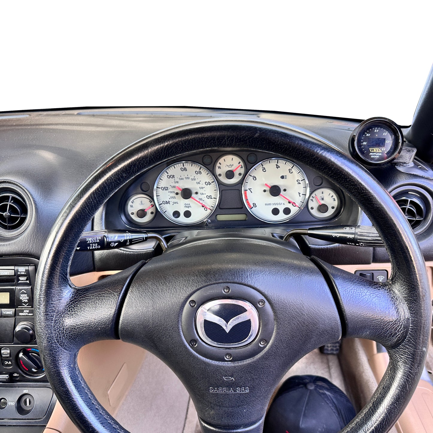 Single gauge pod mount for 1998-2004 Miata NB MX5 functional defrost vent