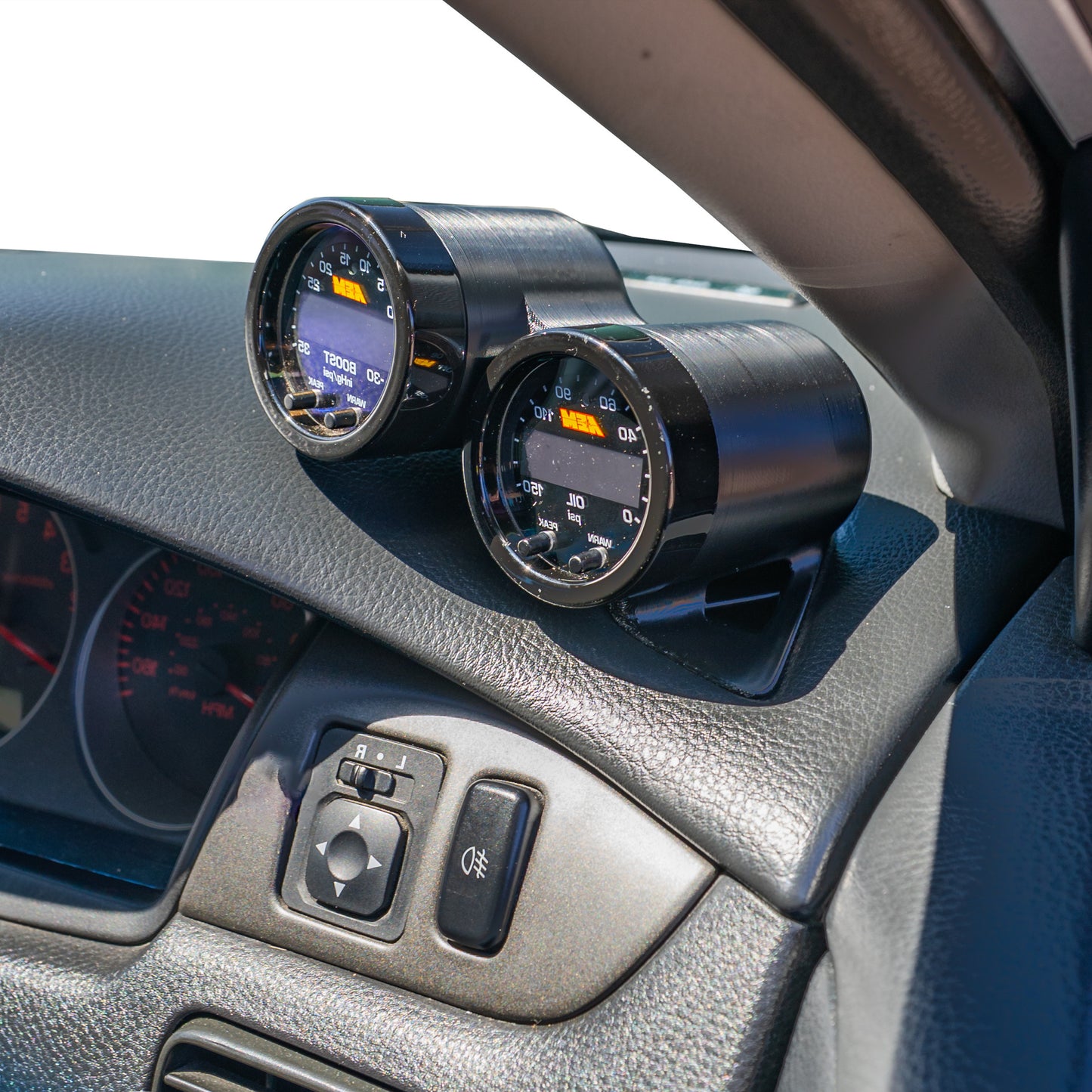 Dual gauge pod mount for 01-07 EVO 7 8 9 Lancer functional defrost vent