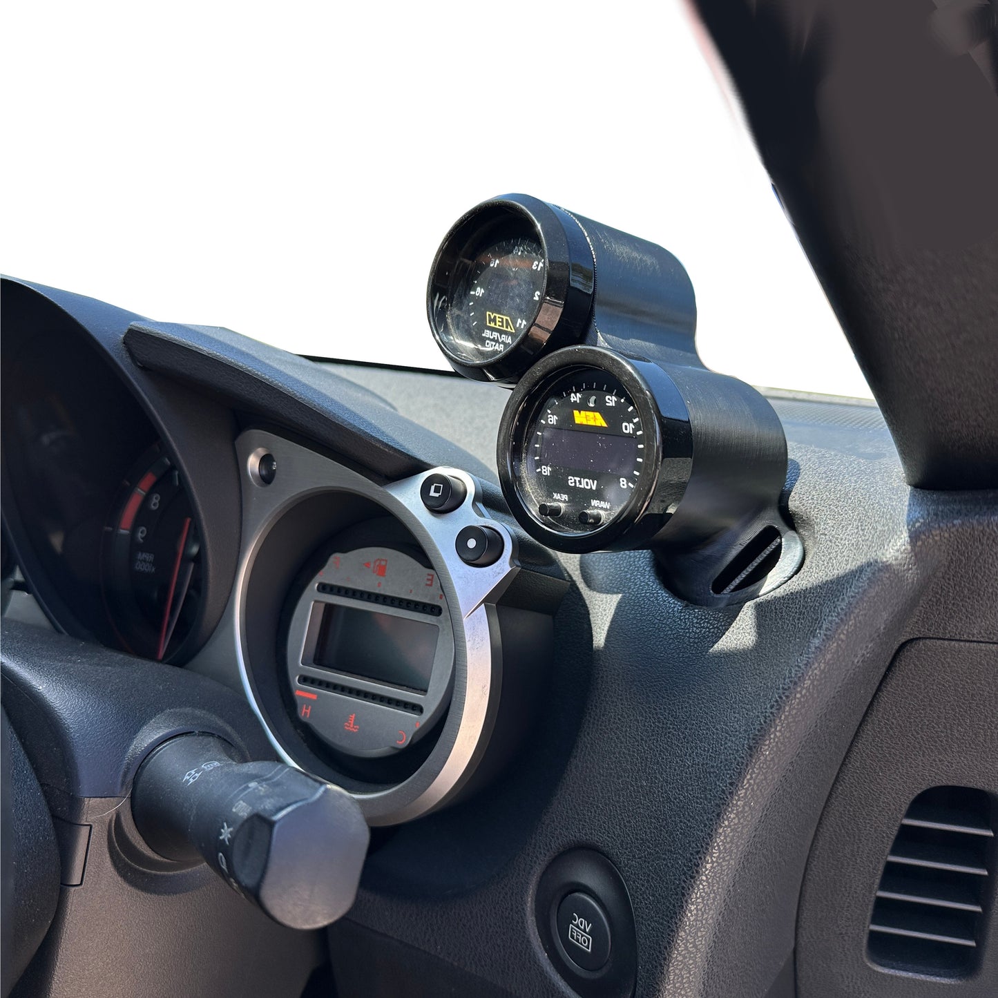 Dual gauge pod mount for Nissan 370Z 2009-2025 Z functional defrost vent 52mm