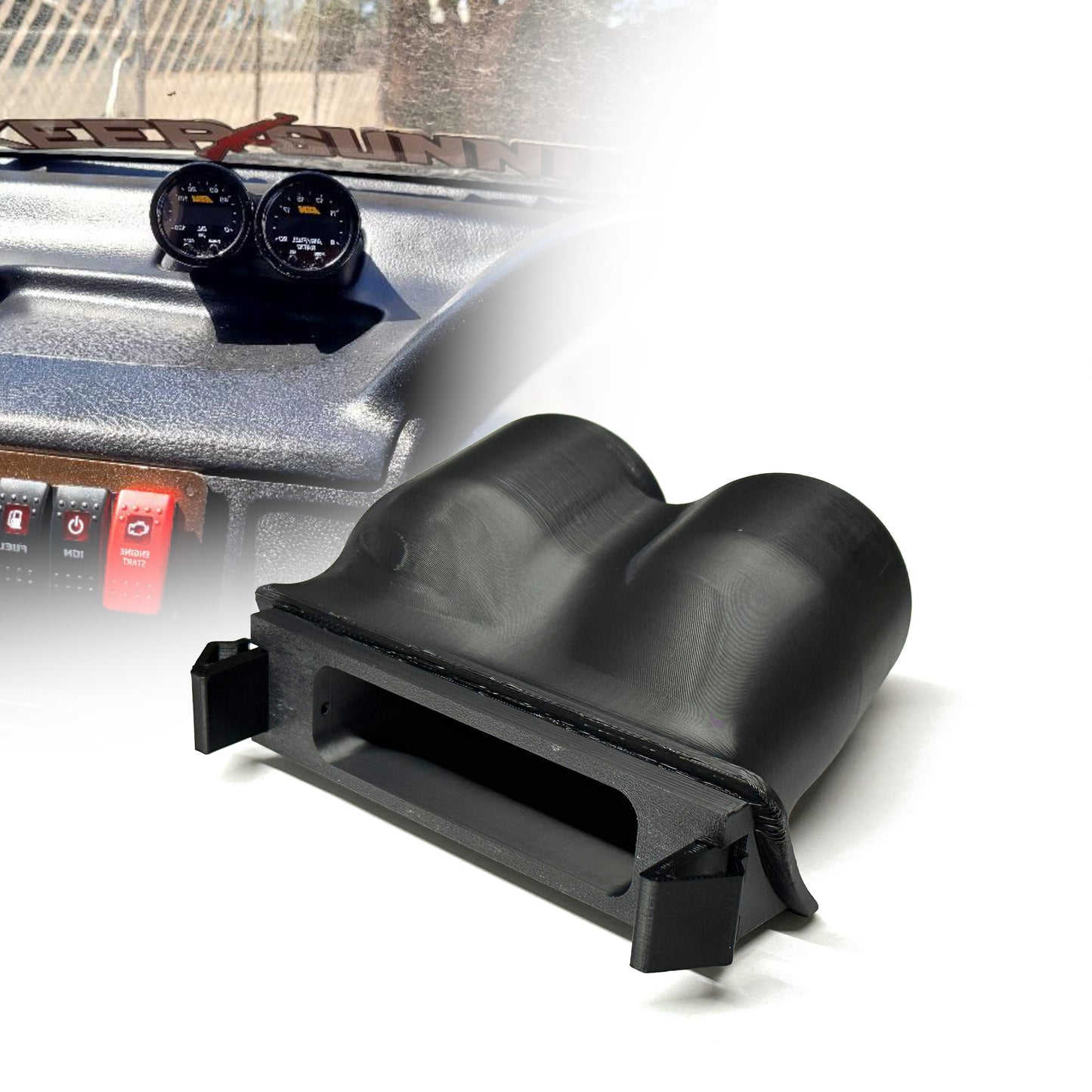 Dual gauge pod mount for 1990-1993 Integra DA replaces factory clock