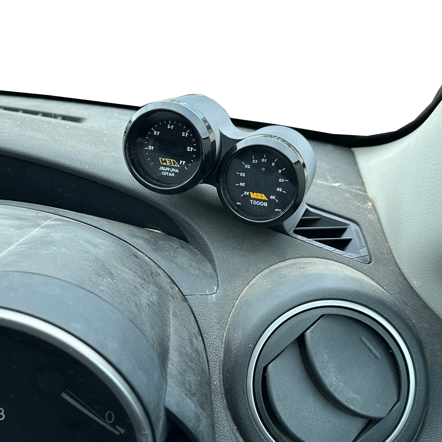 Dual gauge pod mount for 2010-2013 Mazda 3 functional defrost vent