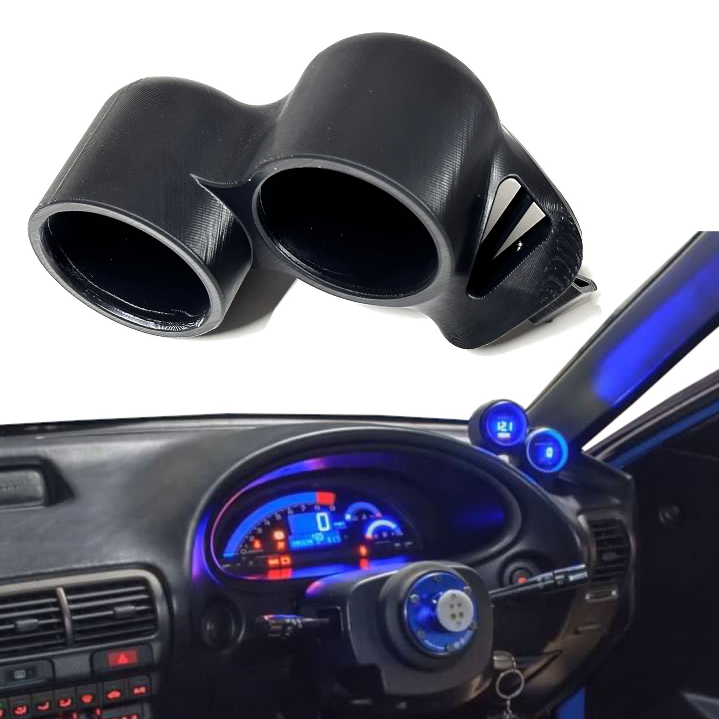 Dual gauge pod mount for 1994-2001 Integra DC2 functional defrost vent