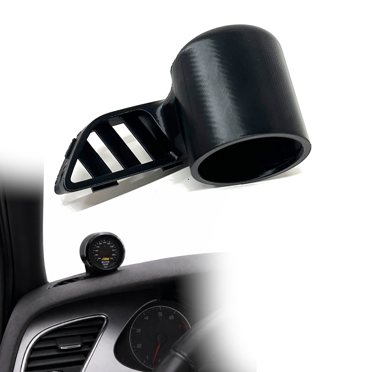 Single gauge pod for Audi A4, S4 2009-2016 functional defrost vent 52mm