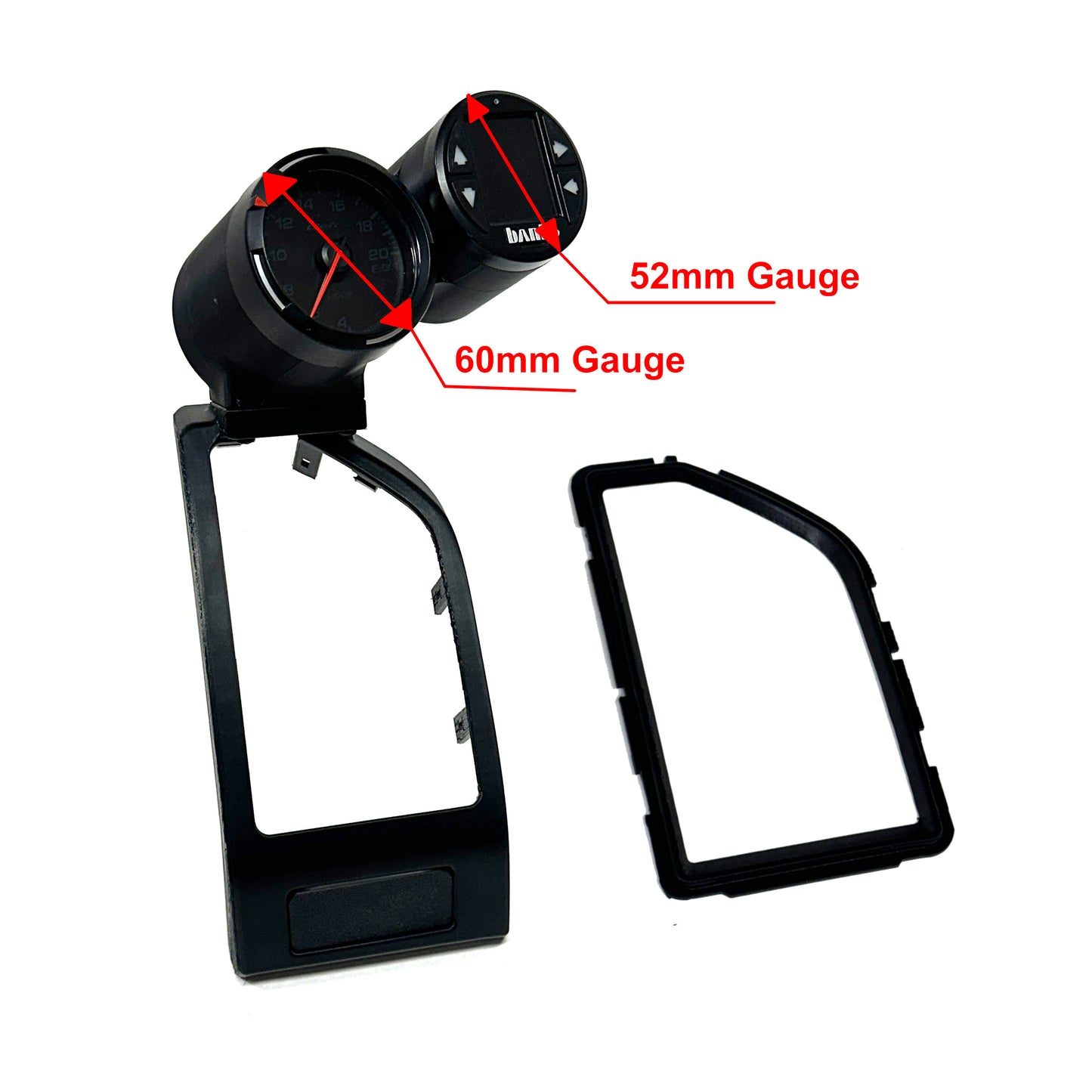 Dual 60mm & 52mm gauge pod mount for 2015-2020 Ford F150 vent bezel Fits Raptor