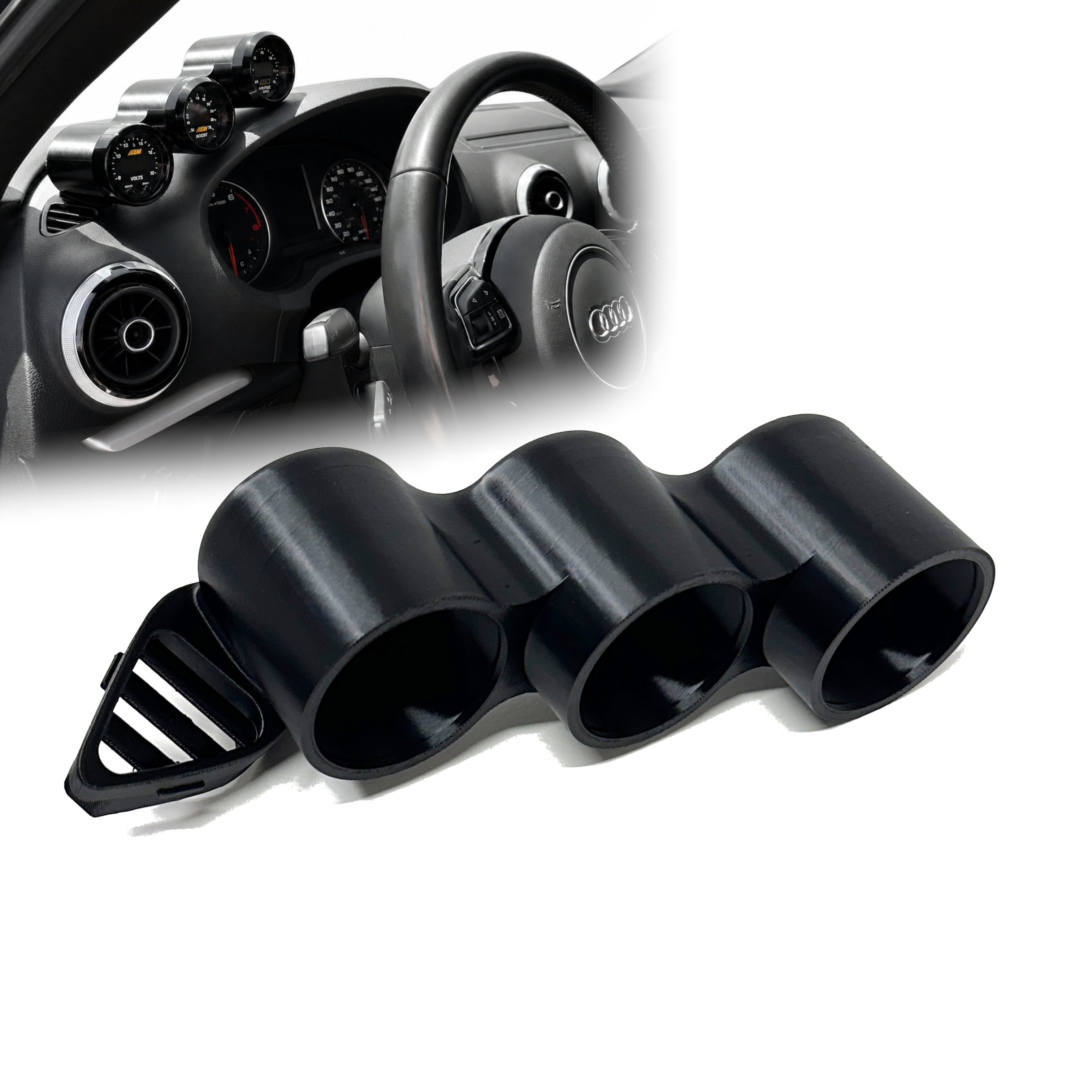 Triple gauge pod for Audi A3, S3 2013-2020 functional defrost vent 52m ...