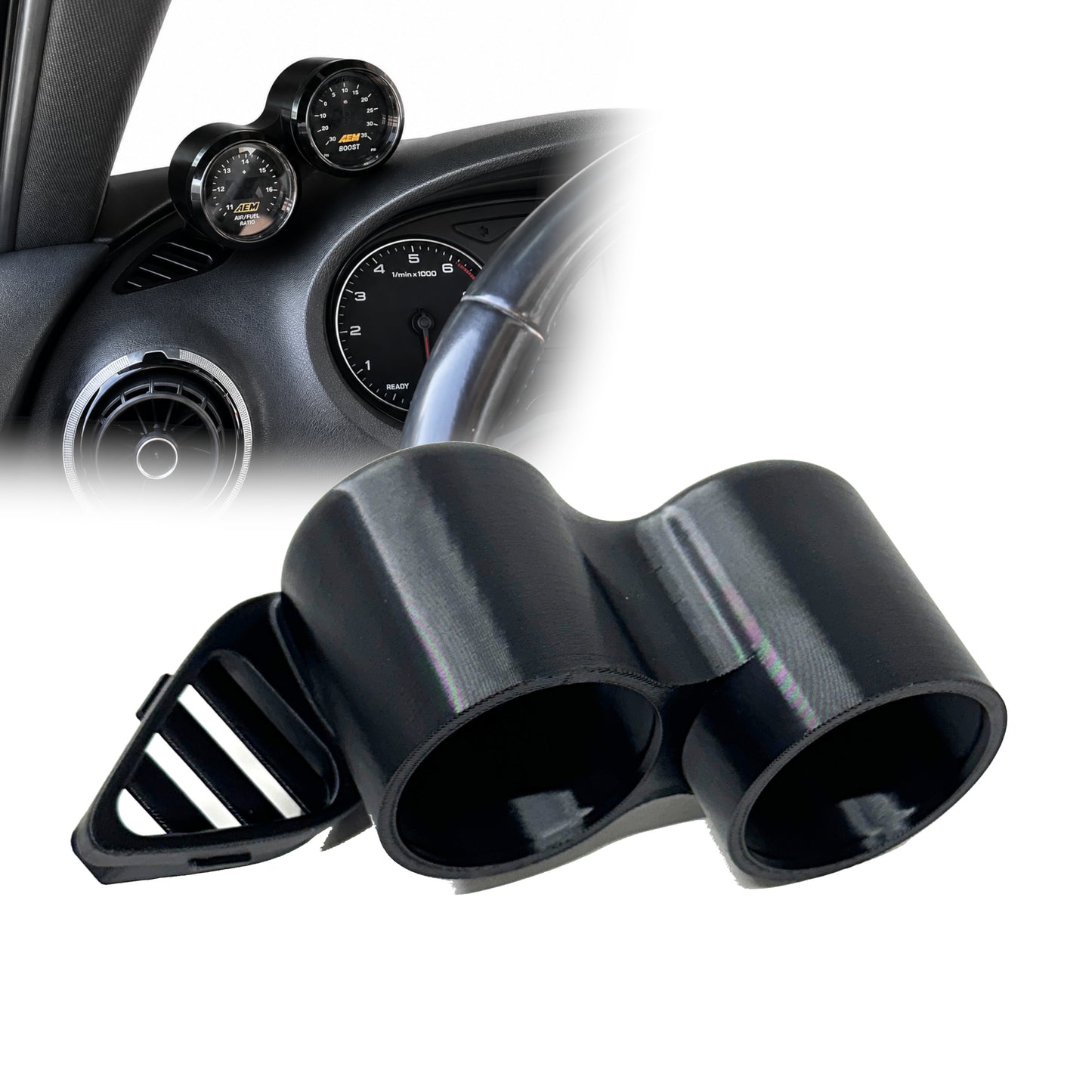 Dual gauge pod for Audi A3, S3 2013-2020 functional defrost vent 52mm