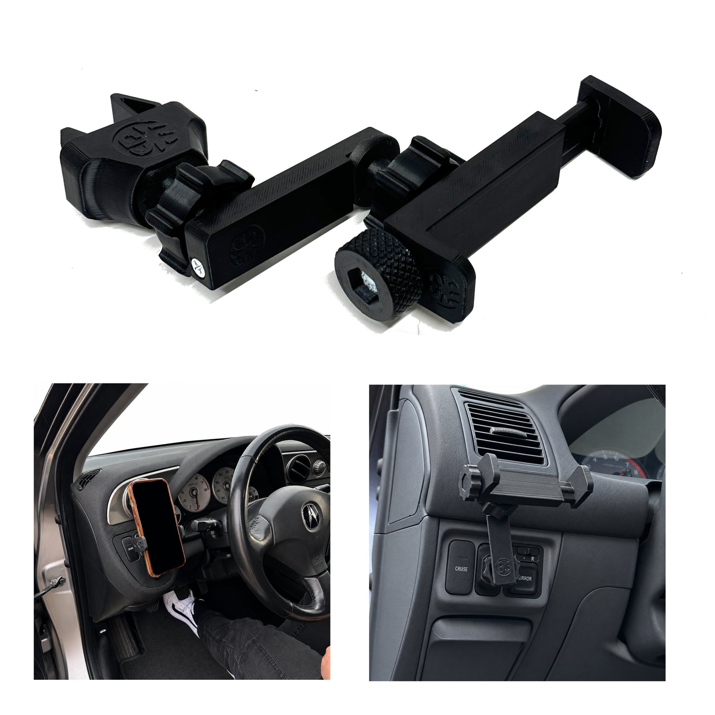Blank button phone mount for 2002-2006 Acura RSX & 2001-2005 Civic