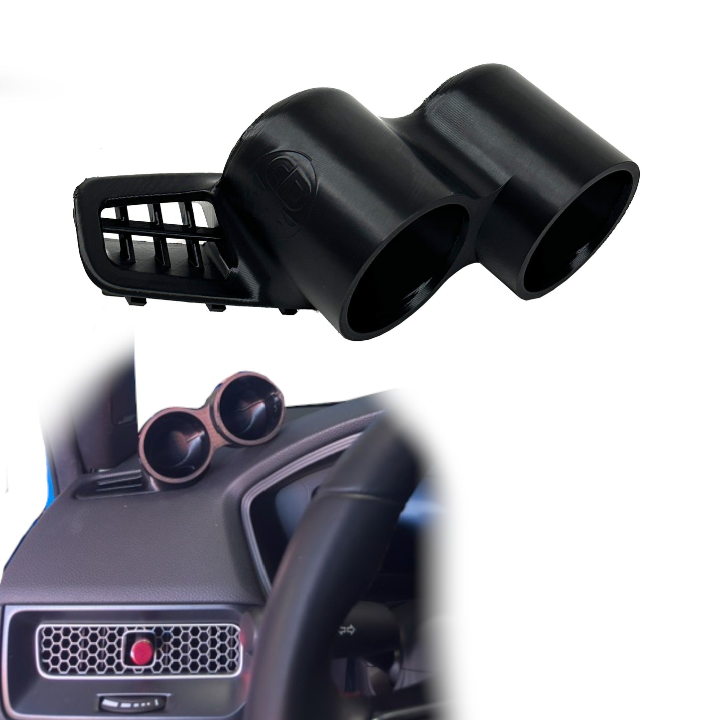 Dual gauge pod mount for 2022-2026 Civic 11th gen functional defrost vent