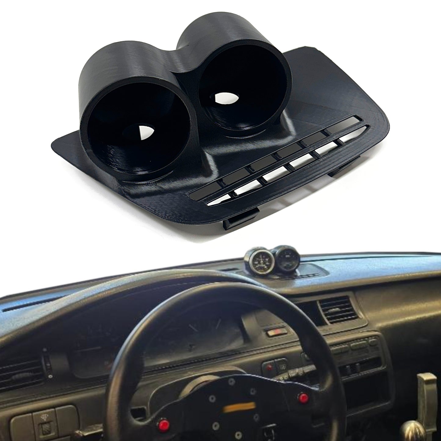Dual 52mm gauge pod mount for 1992-1995 Civic EG center defrost vent
