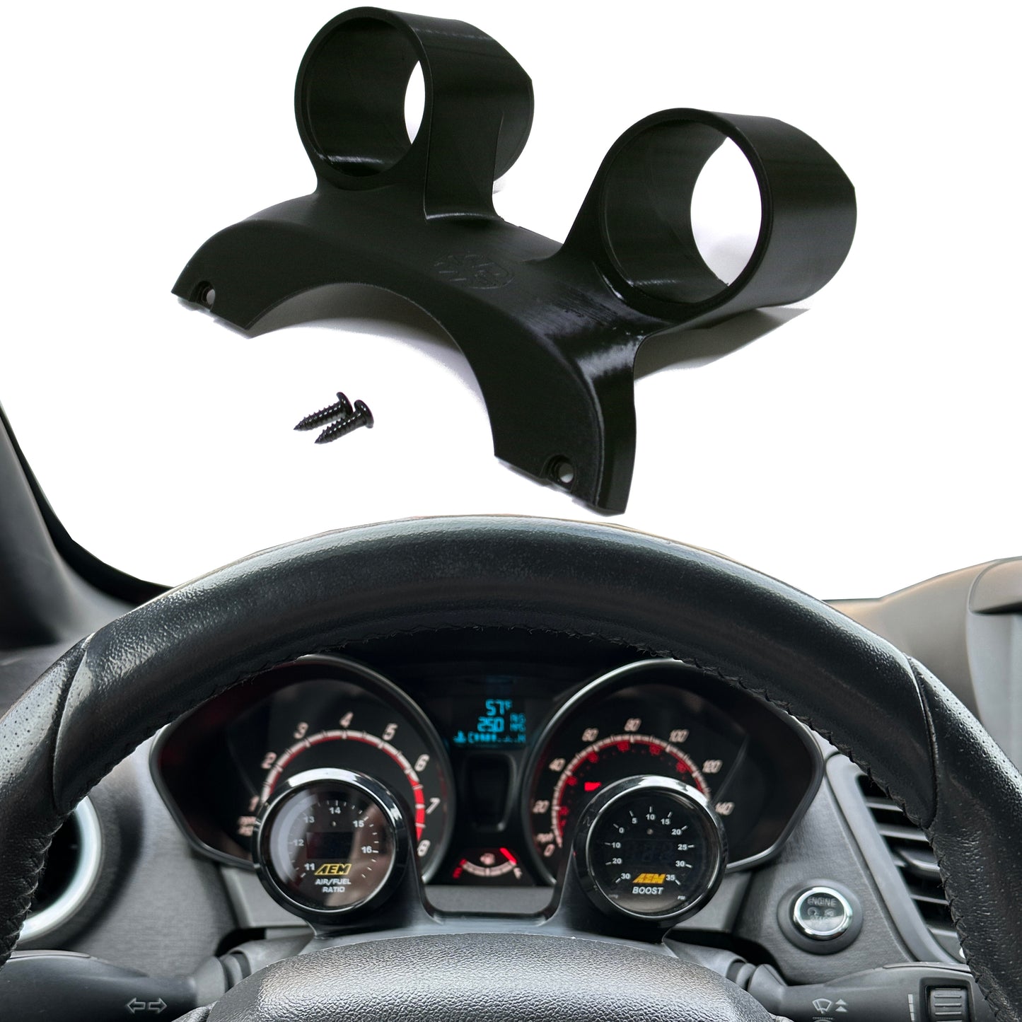 Dual gauge pod mount for 2011-2019 Fiesta ST steering column