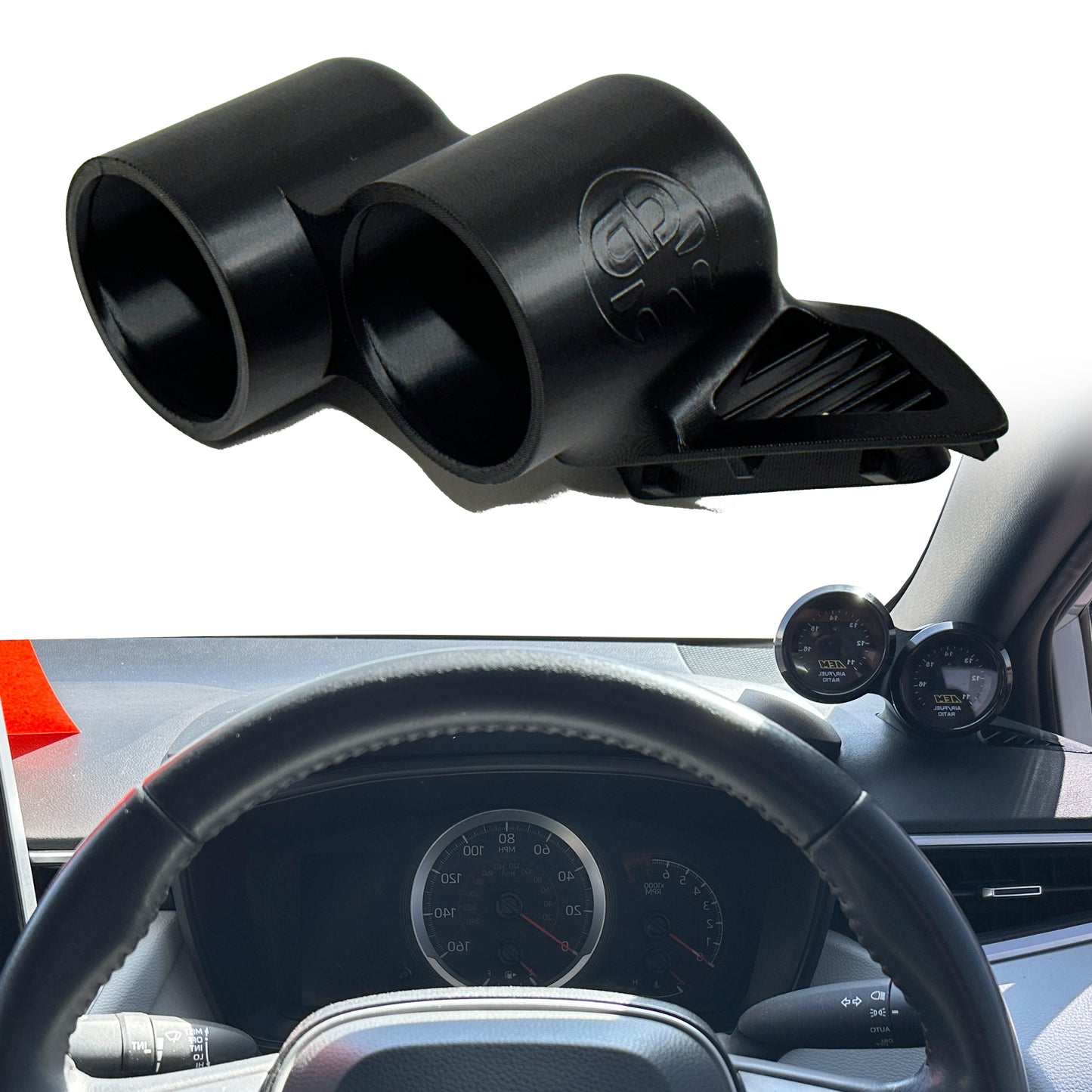 Dual gauge pod mount for 2019-2026 Toyota Corolla GR functional defrost vent