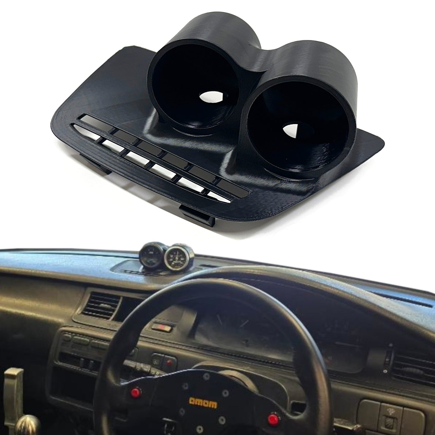 Dual 52mm gauge pod mount for 1992-1995 Civic EG center defrost vent
