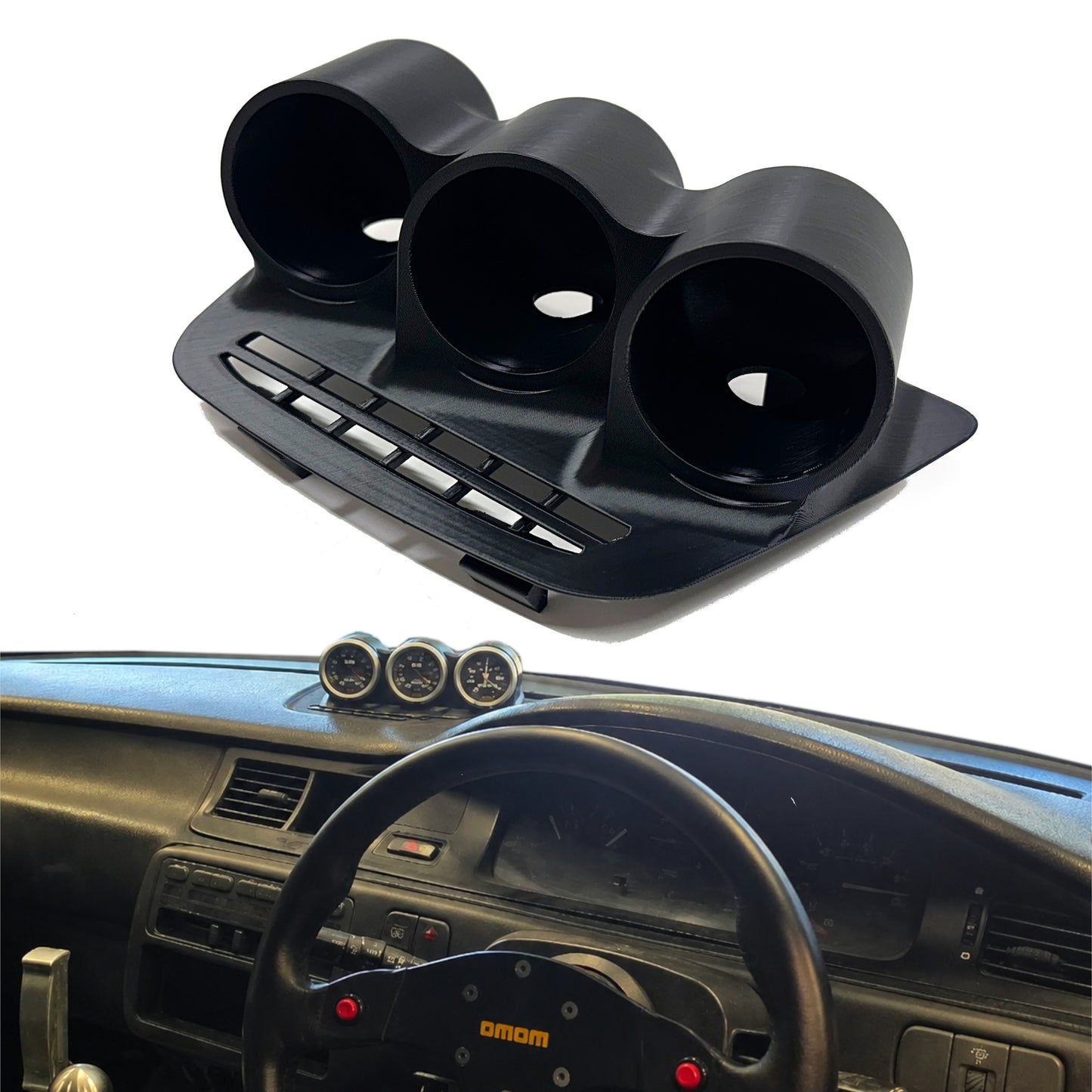 Triple gauge pod mount for 1992-1995 Civic EG central defrost vent