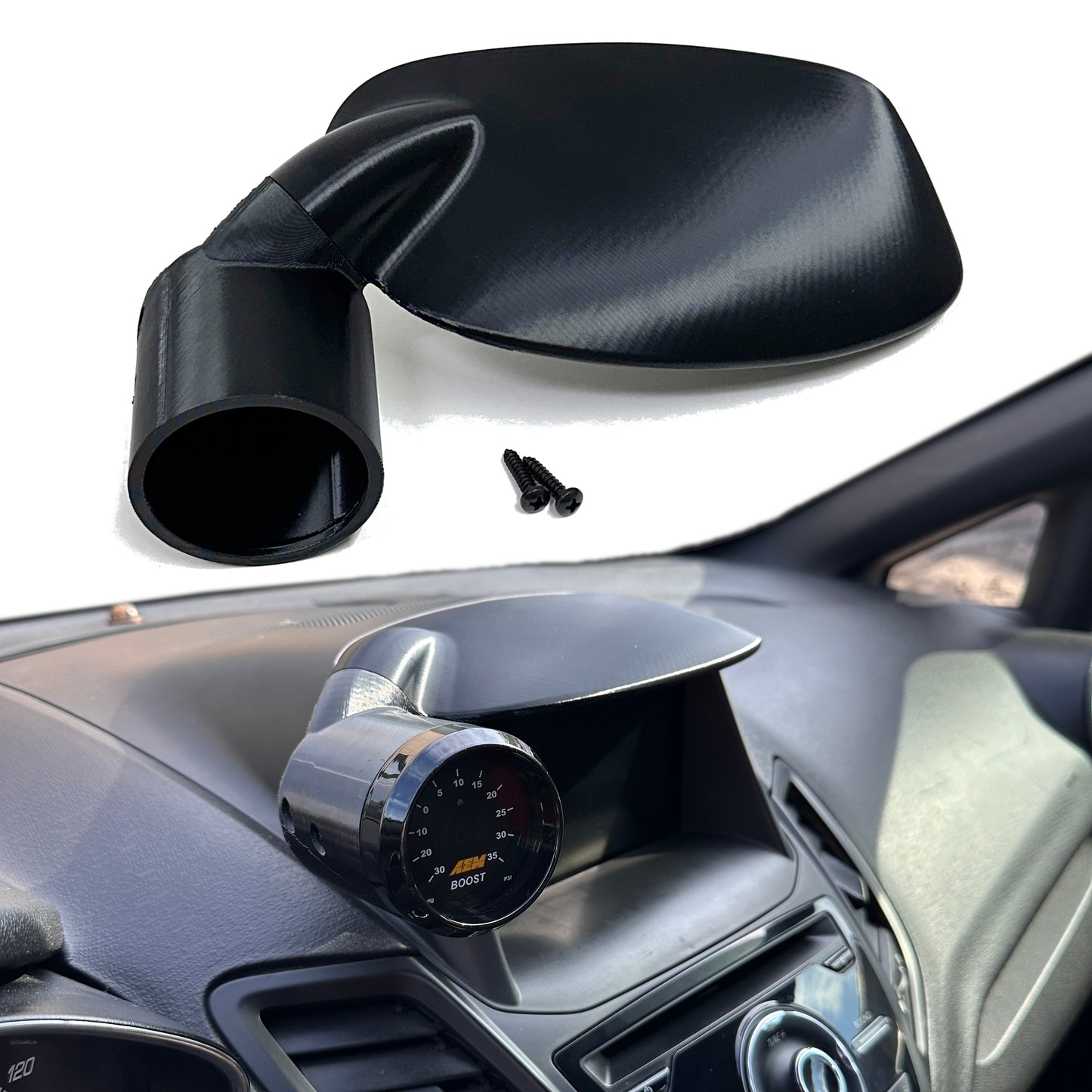 Single gauge pod mount for 2014-2019 Fiesta ST center display hood