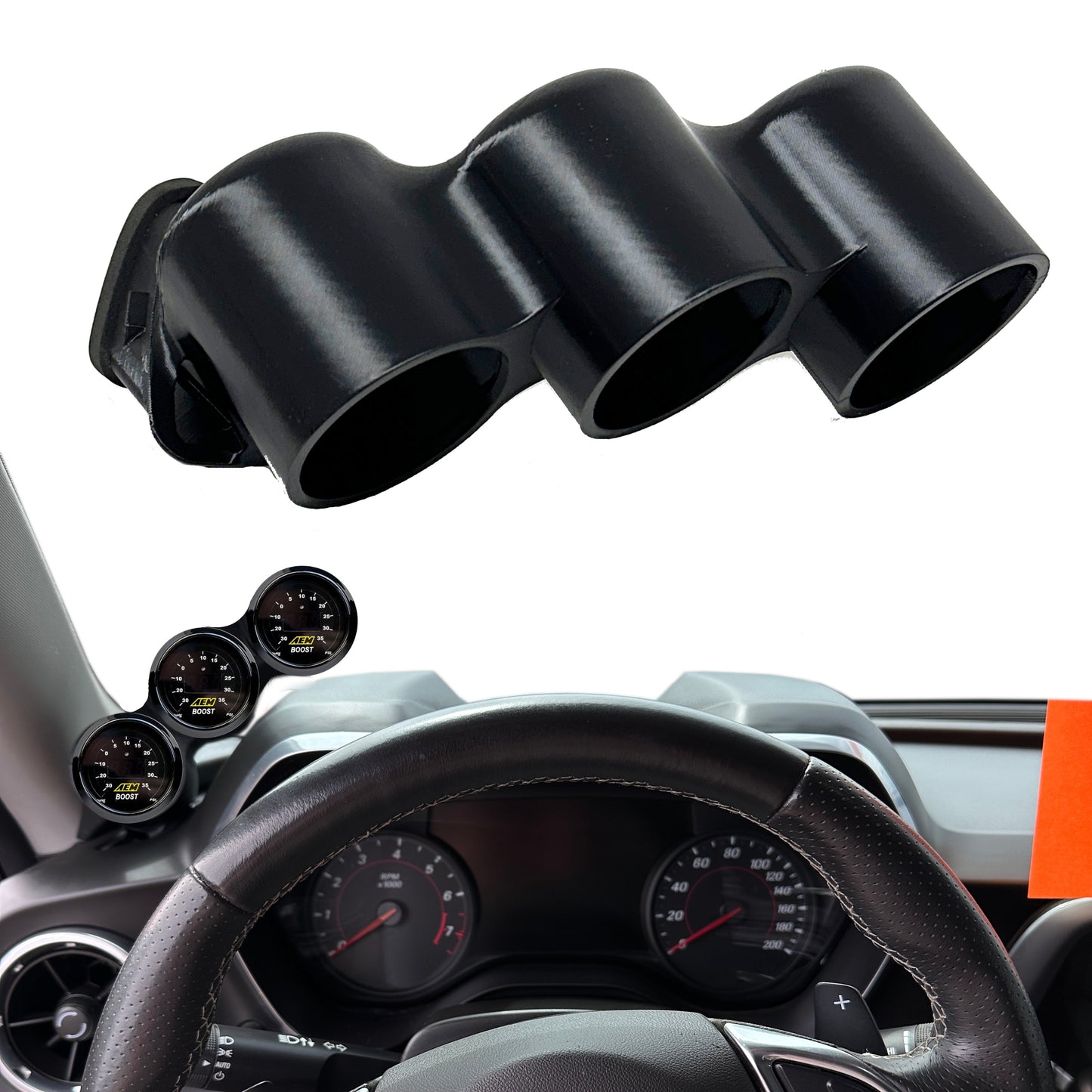 Triple gauge pod mount for Camaro 2016-2023 defrost vent 52mm