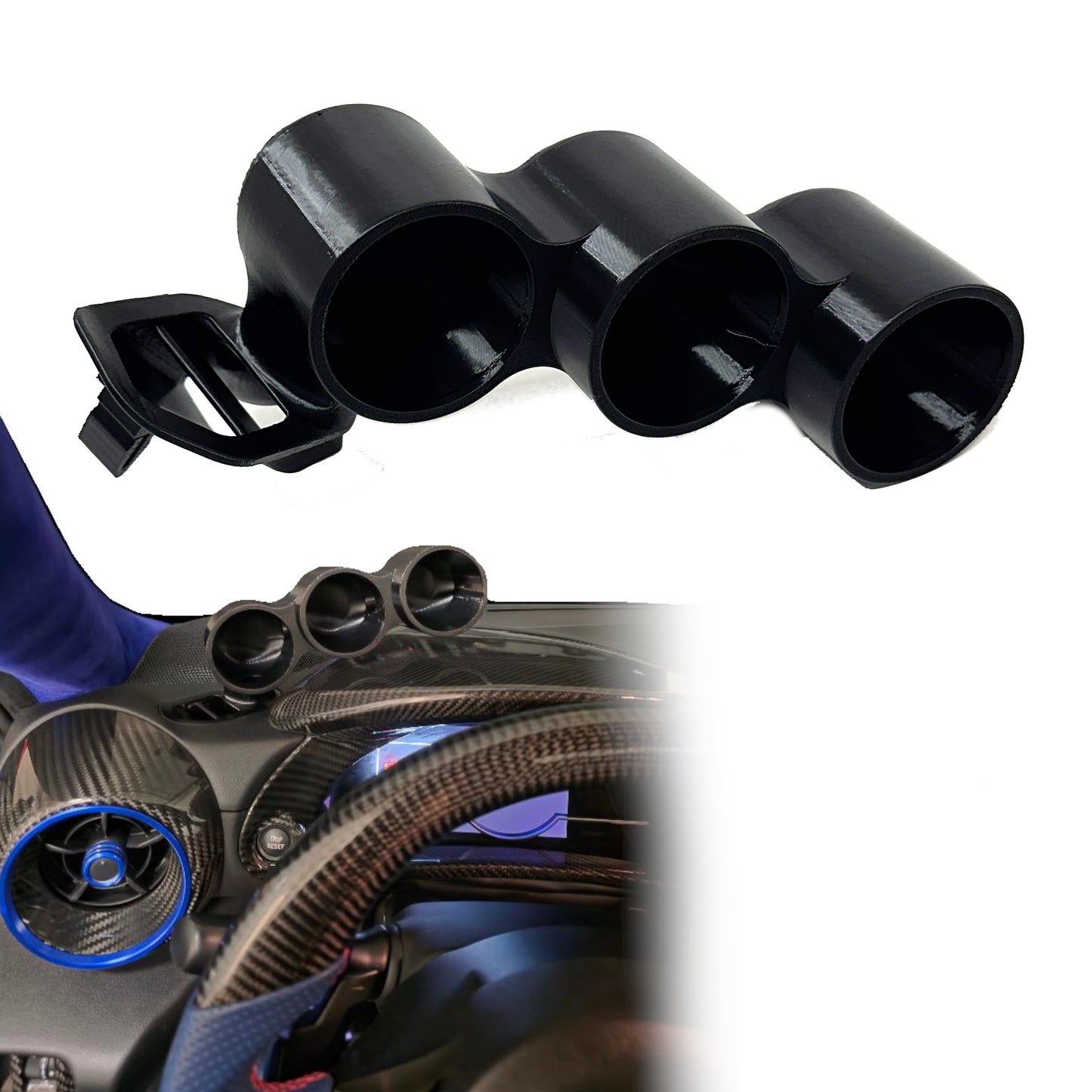 Triple gauge pod mount for GR86 BRZ 2022-2027 functional defrost vent